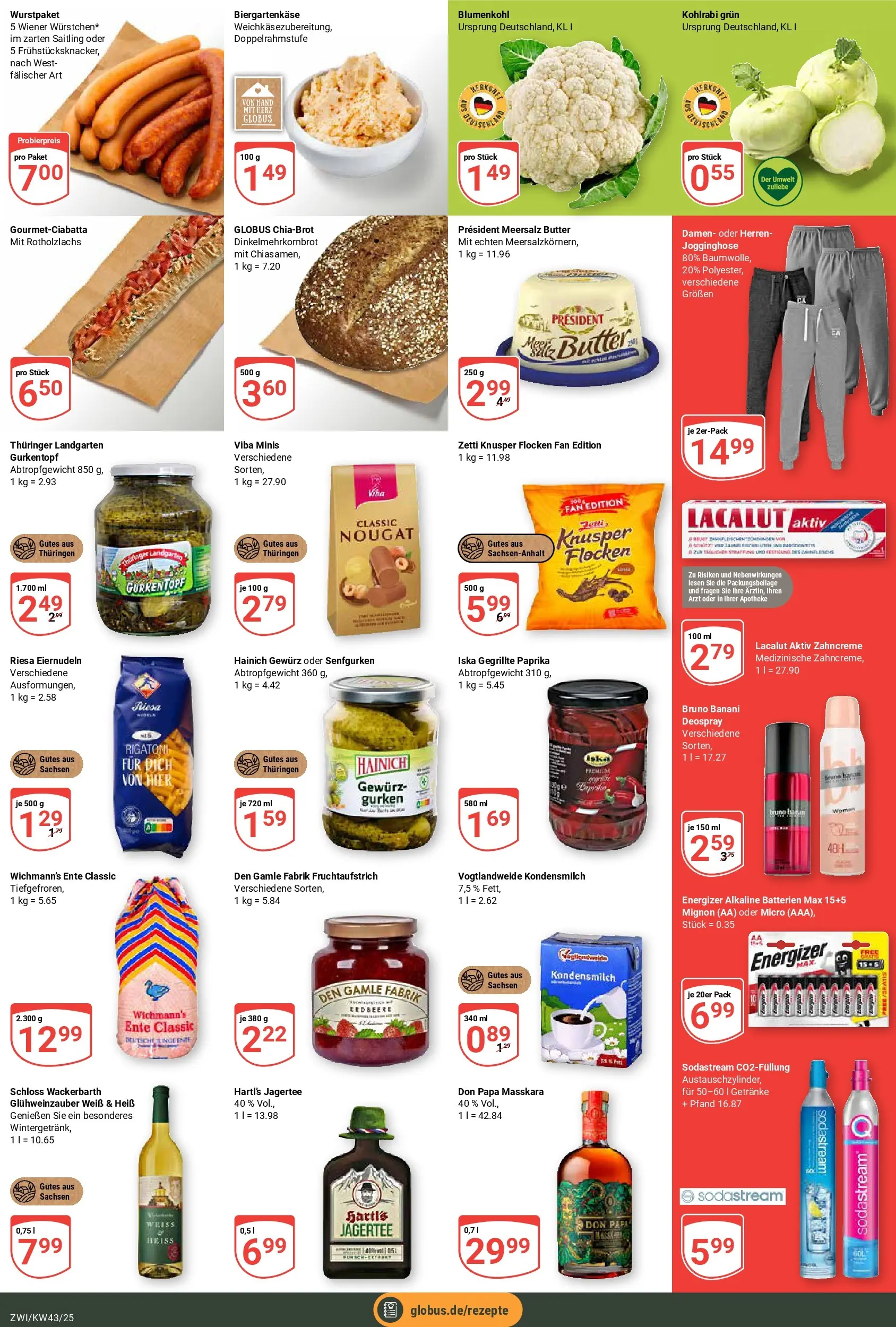 Globus prospekt Zwickau	 (ab 19.10.2025) » Angebote online | Seite: 5 | Produkte: Jogginghose, Butter, Gurken, Sodastream