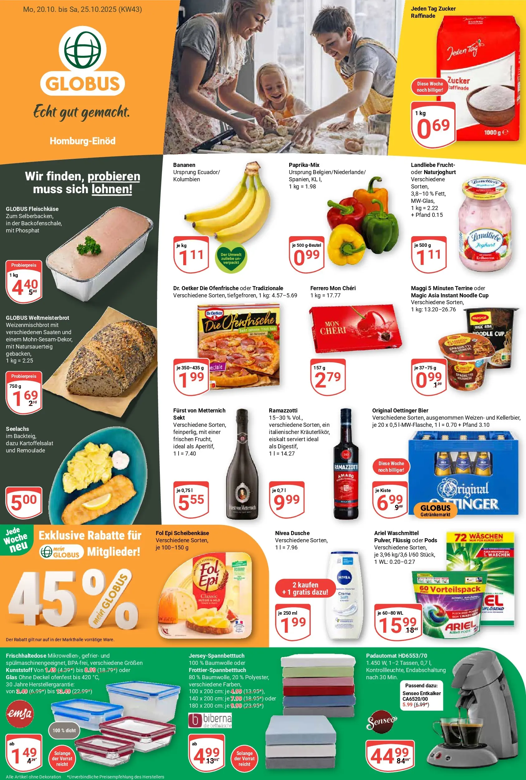 Globus prospekt Homburg-Einöd	 (ab 19.10.2025) » Angebote online | Seite: 3 | Produkte: Maggi, Bananen, Creme, Zucker