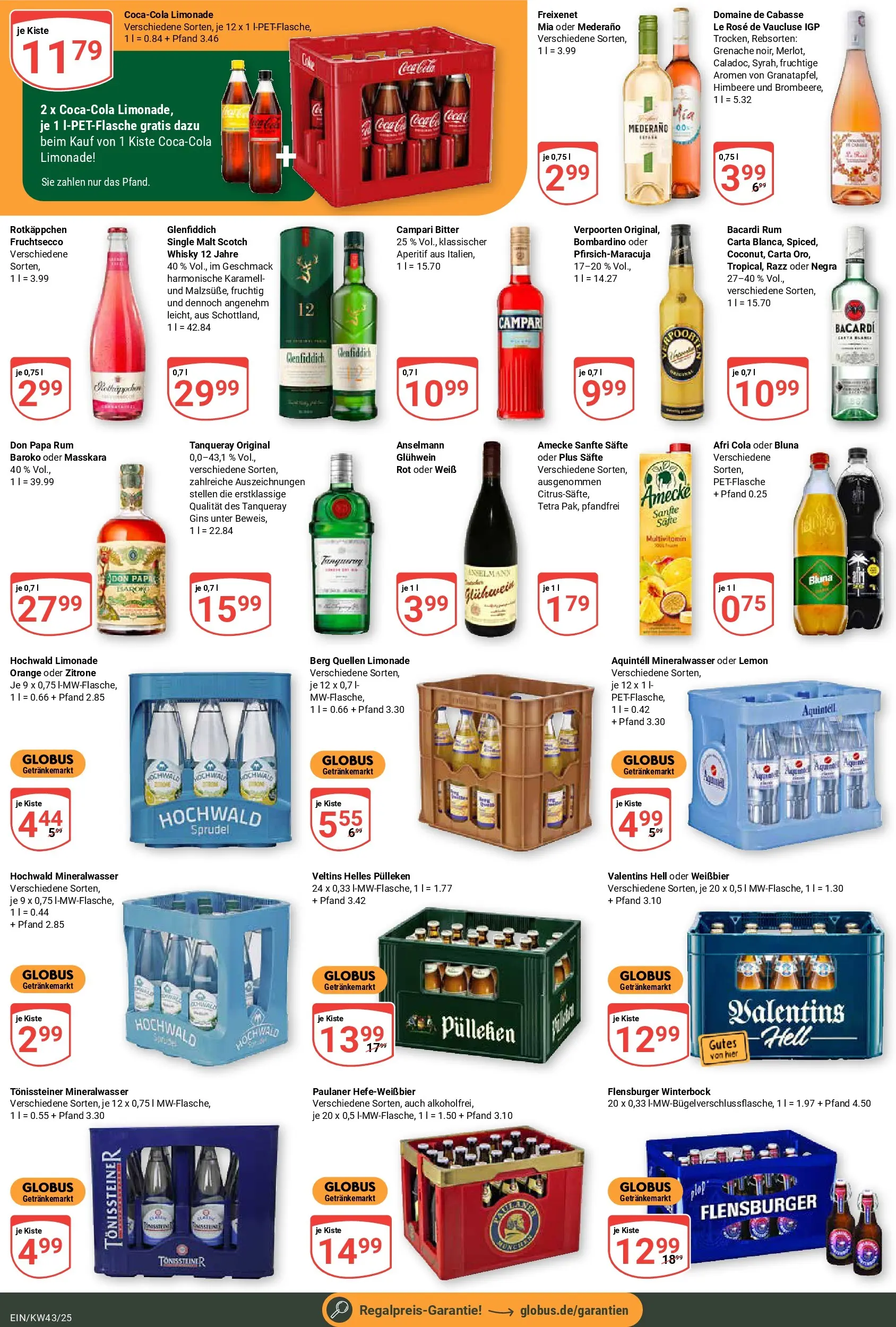 Globus prospekt Homburg-Einöd	 (ab 19.10.2025) » Angebote online | Seite: 5 | Produkte: Bacardi, Whisky, Limonade, Mineralwasser