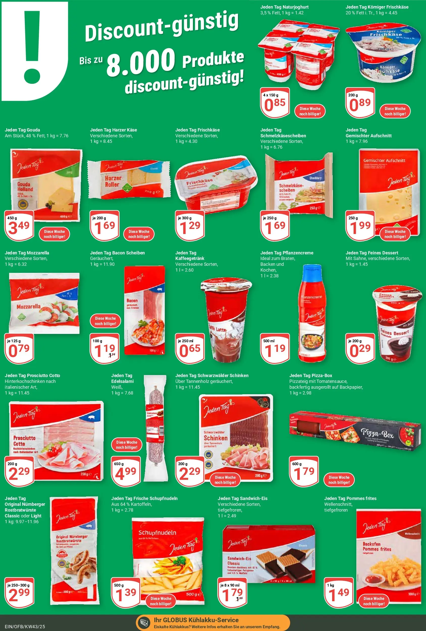 Globus prospekt Homburg-Einöd	 (ab 19.10.2025) » Angebote online | Seite: 8 | Produkte: Mozzarella, Box, Pommes frites, Pizza