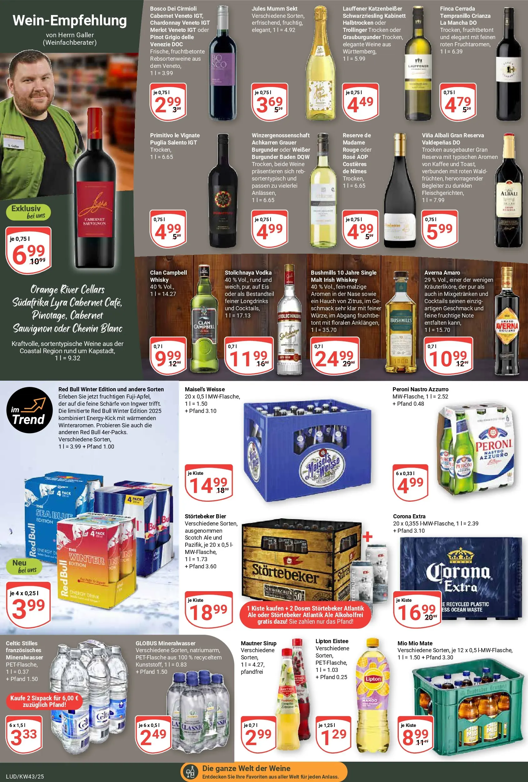 Globus prospekt Ludwigshafen-Oggersheim	 (ab 19.10.2025) » Angebote online | Seite: 18 | Produkte: Mumm sekt, Jules mumm, Mineralwasser, Whiskey