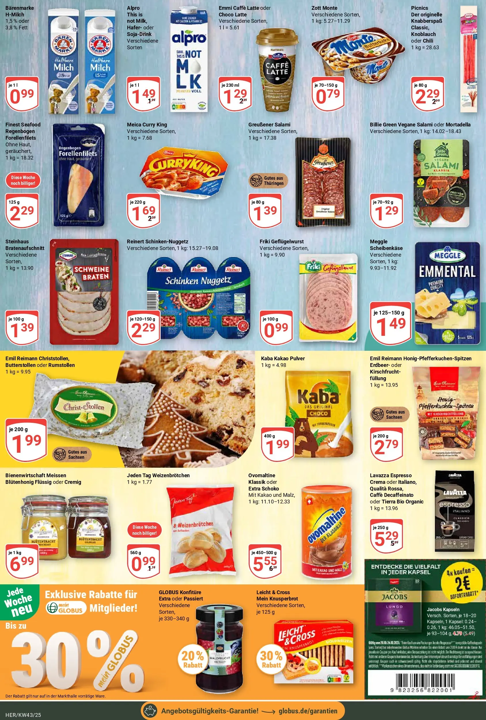 Globus prospekt Hermsdorf	 (ab 19.10.2025) » Angebote online | Seite: 13 | Produkte: Lavazza, Milch, Meica, Knoblauch