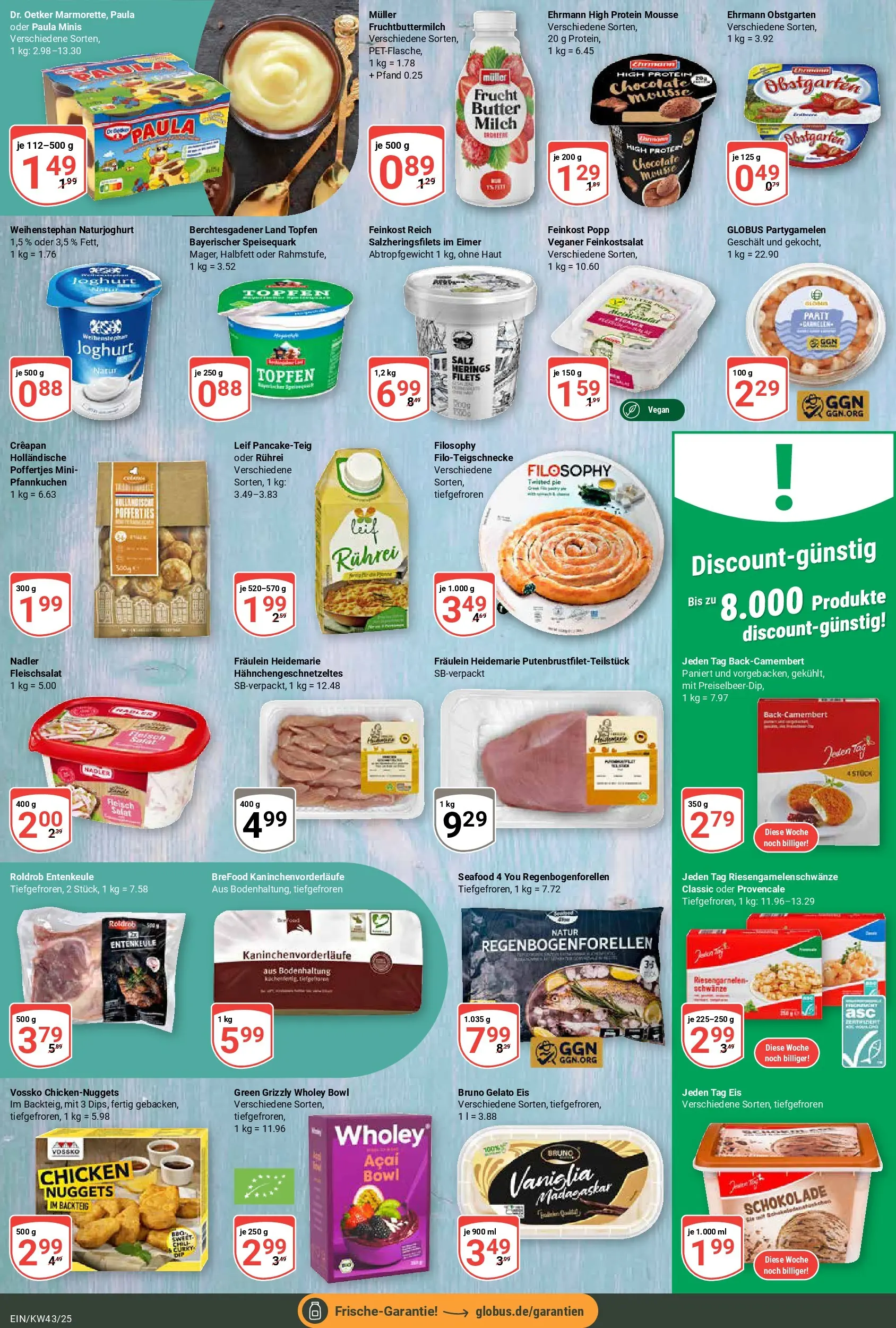 Globus prospekt Homburg-Einöd	 (ab 19.10.2025) » Angebote online | Seite: 14 | Produkte: Butter, Fleisch, Speisequark, Salat