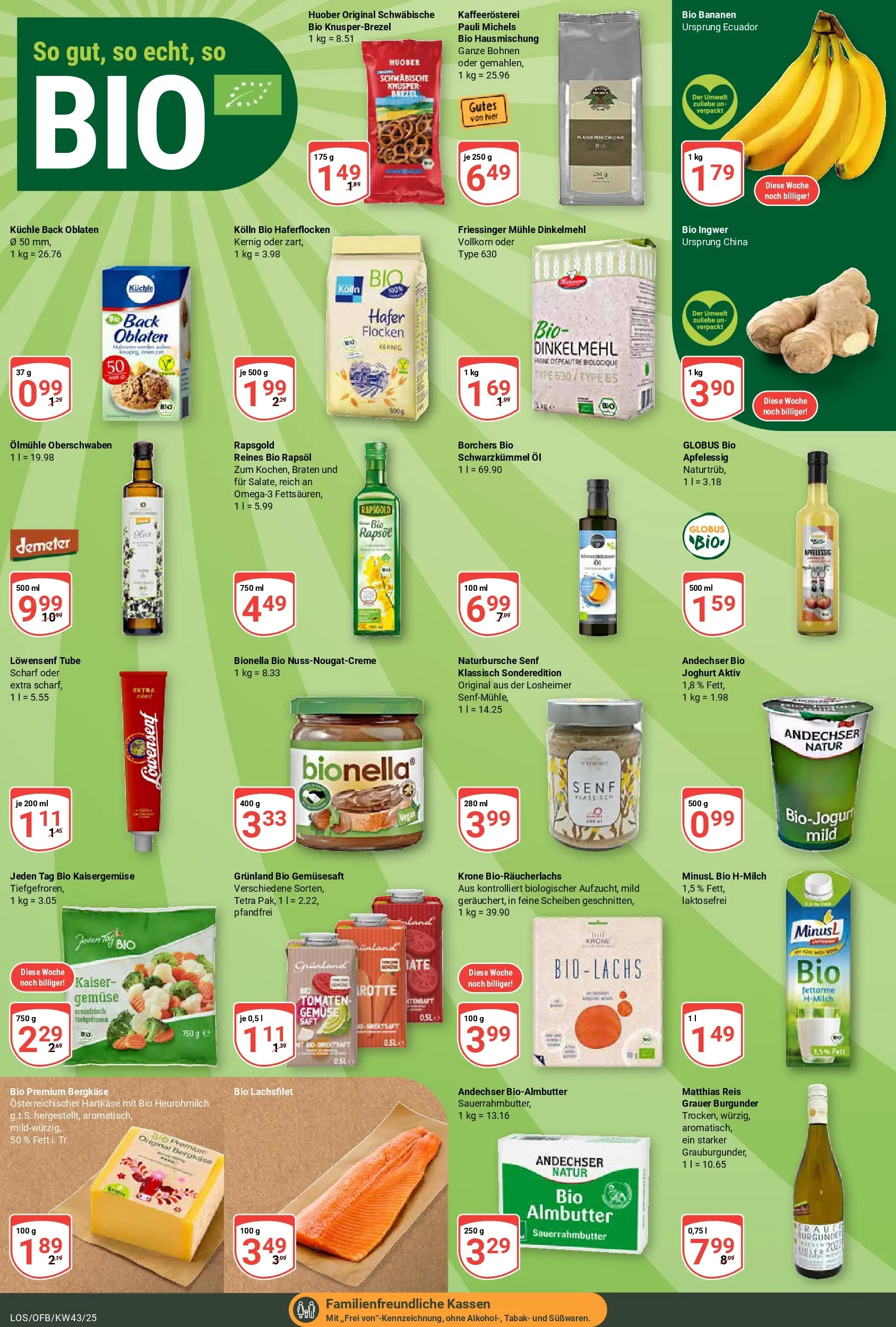 Globus prospekt Losheim Am See	 (ab 19.10.2025) » Angebote online | Seite: 15 | Produkte: Mühle, Joghurt, Gemüse, Flocken