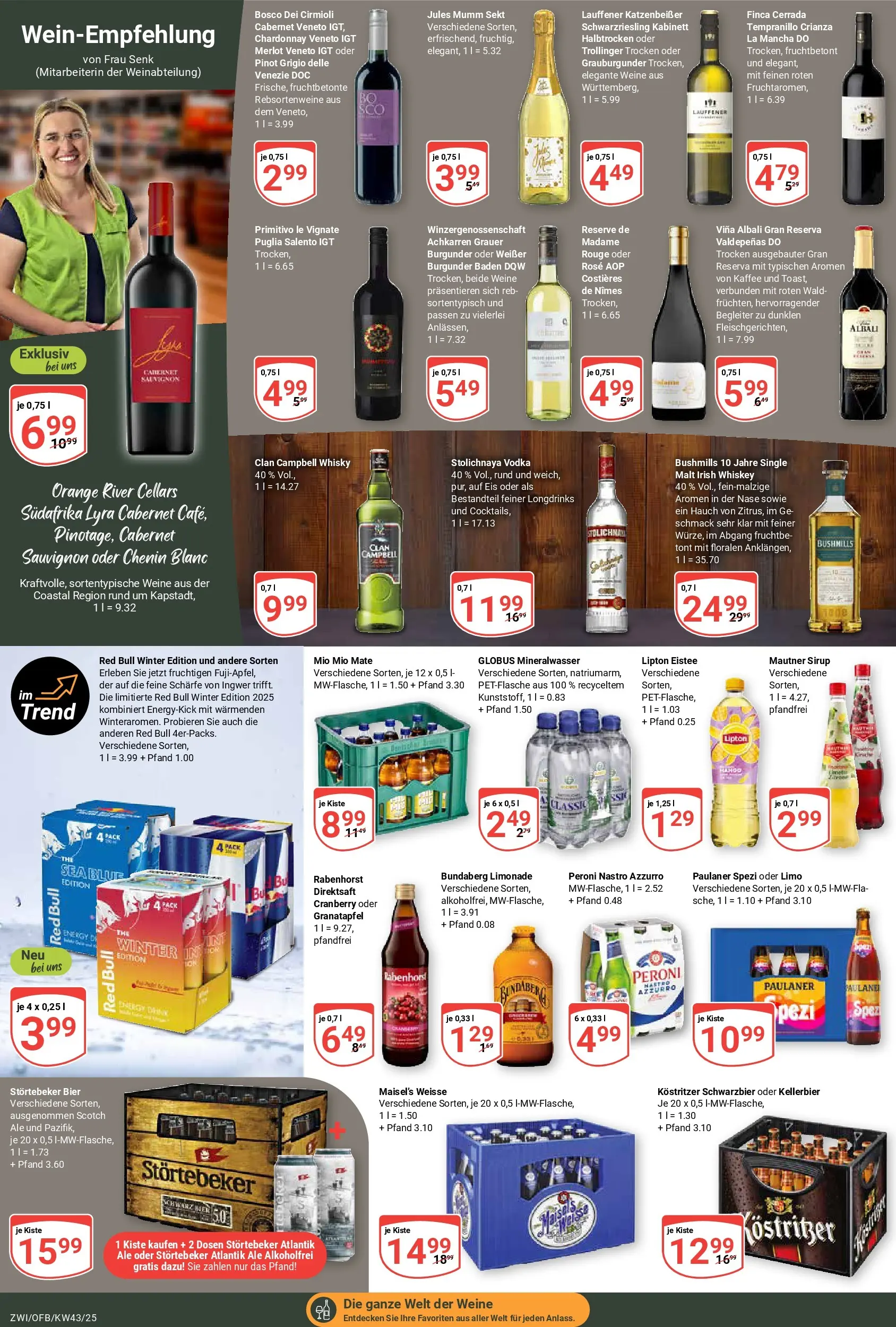 Globus prospekt Zwickau	 (ab 19.10.2025) » Angebote online | Seite: 21 | Produkte: Red bull, Kaffee, Sirup, Mineralwasser