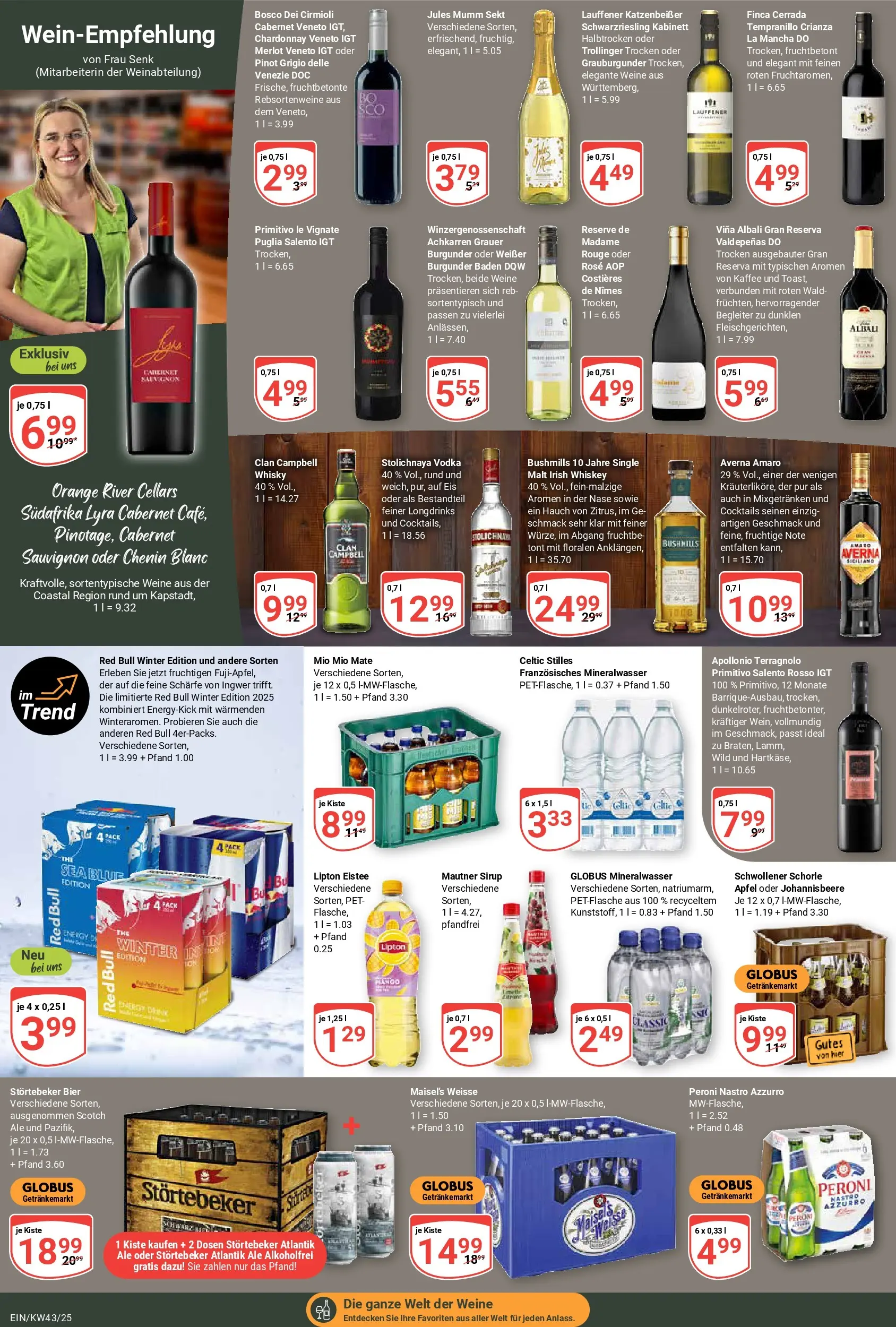 Globus prospekt Homburg-Einöd	 (ab 19.10.2025) » Angebote online | Seite: 20 | Produkte: Bier, Äpfel, Vodka, Eis