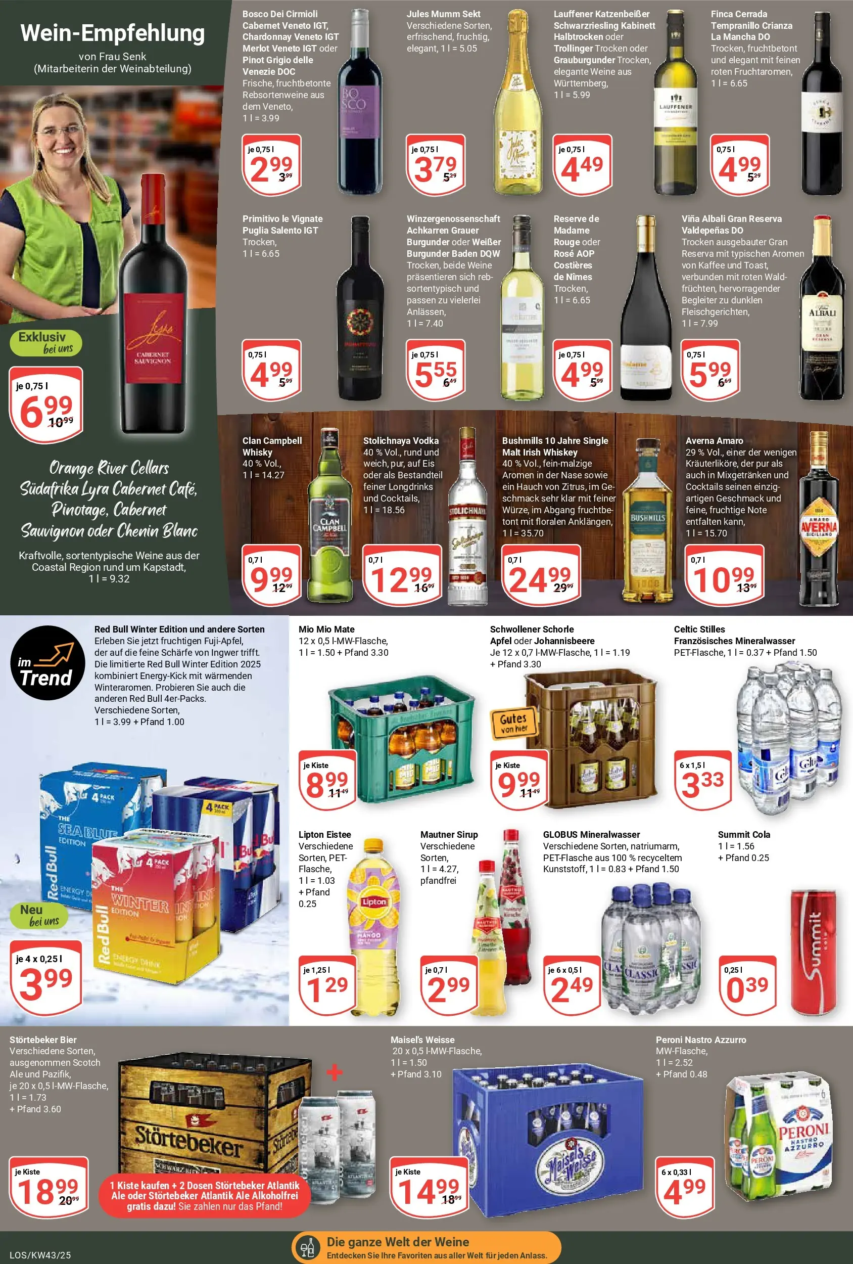 Globus prospekt Losheim Am See	 (ab 19.10.2025) » Angebote online | Seite: 19 | Produkte: Red bull, Kaffee, Merlot, Mango