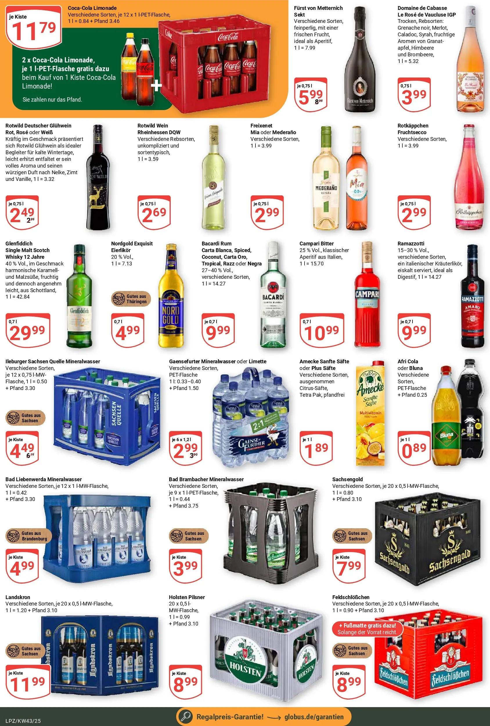 Globus prospekt Leipzig	 (ab 19.10.2025) » Angebote online | Seite: 3 | Produkte: Furst von metternich, Cola, Sekt, Rum