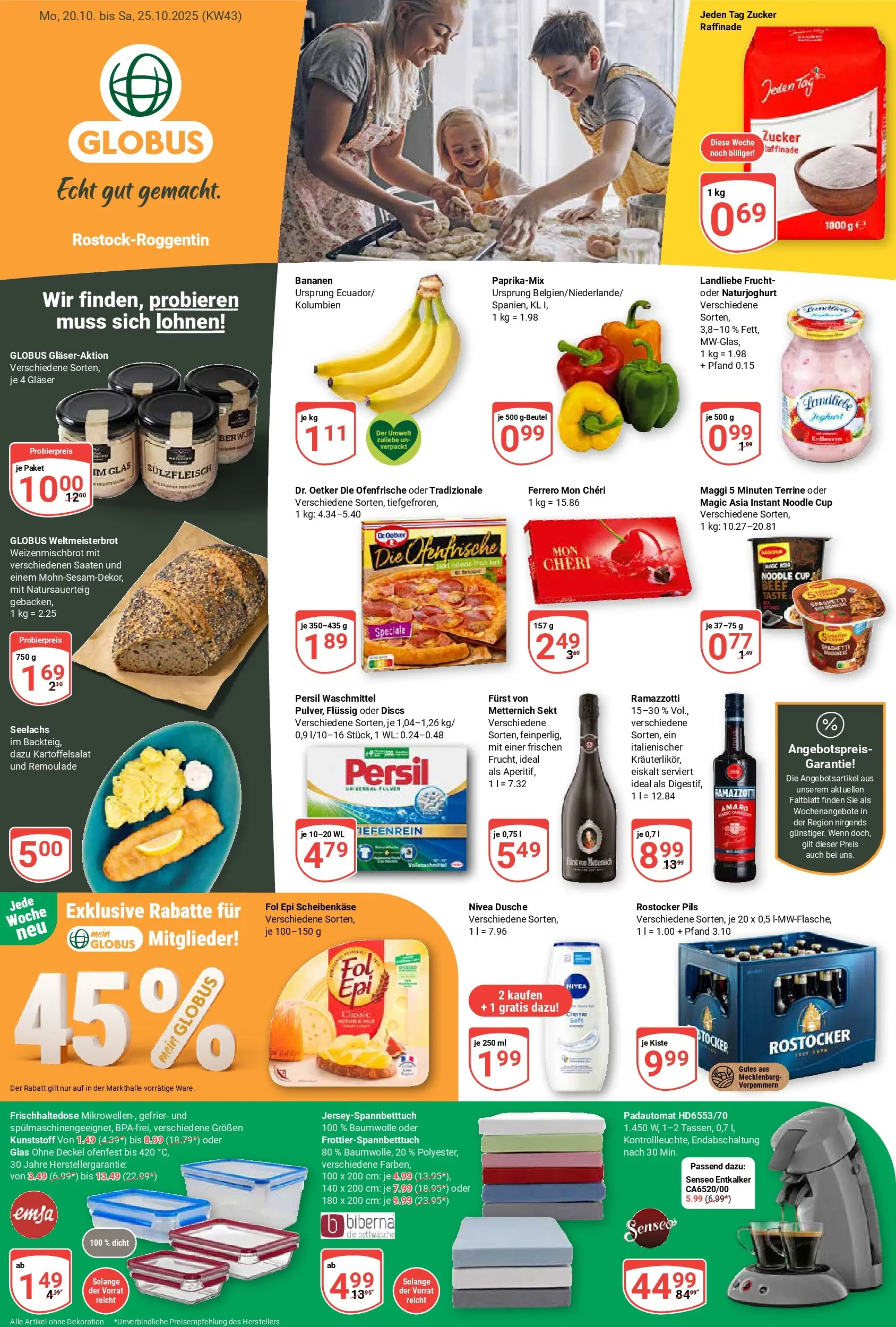 Globus prospekt Rostock	 (ab 19.10.2025) » Angebote online | Seite: 1 | Produkte: Bettwäsche, Creme, Ramazzotti, Maggi 5 minuten terrine