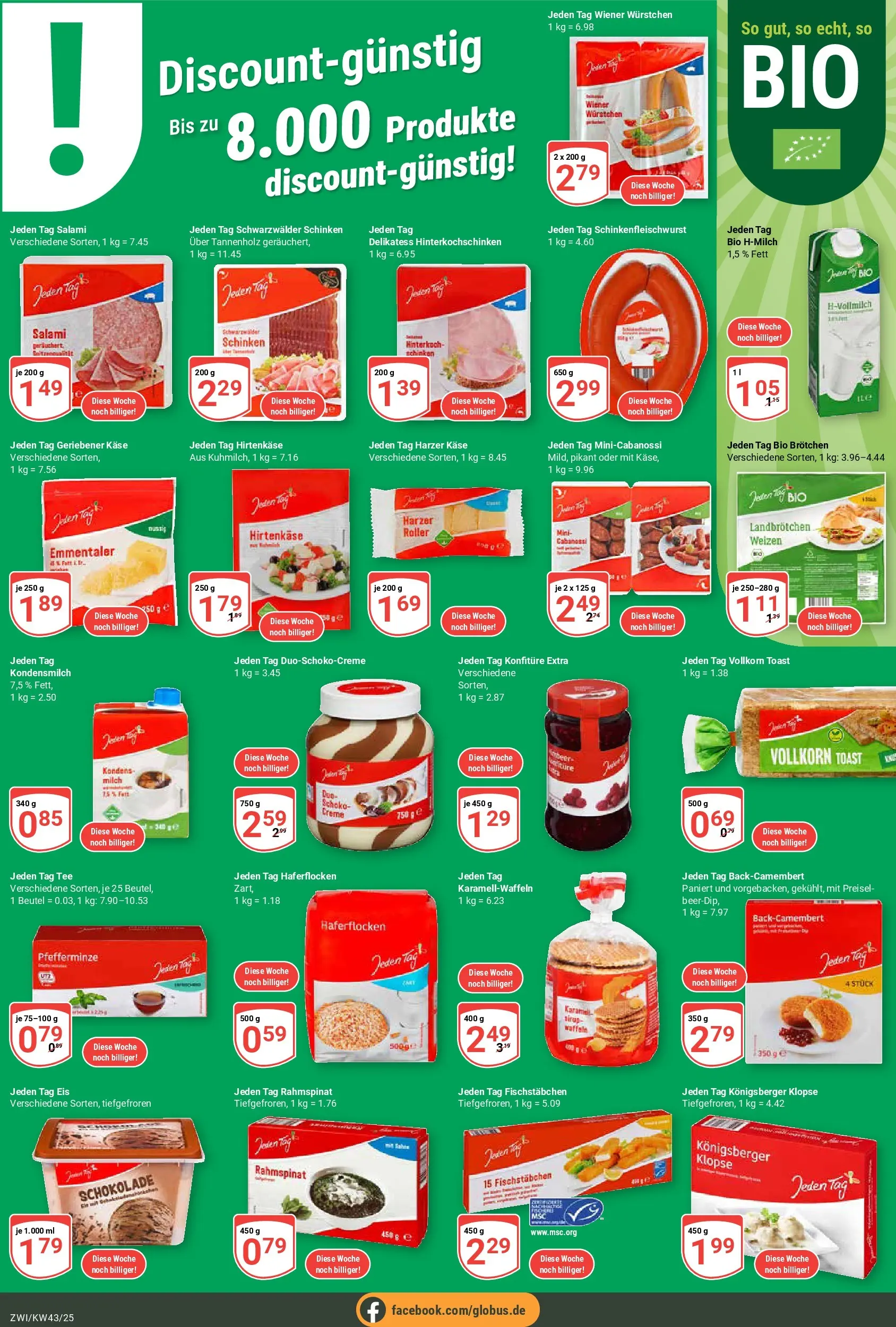 Globus prospekt Zwickau	 (ab 19.10.2025) » Angebote online | Seite: 26 | Produkte: Toast, Schokolade, Schinken, Tee