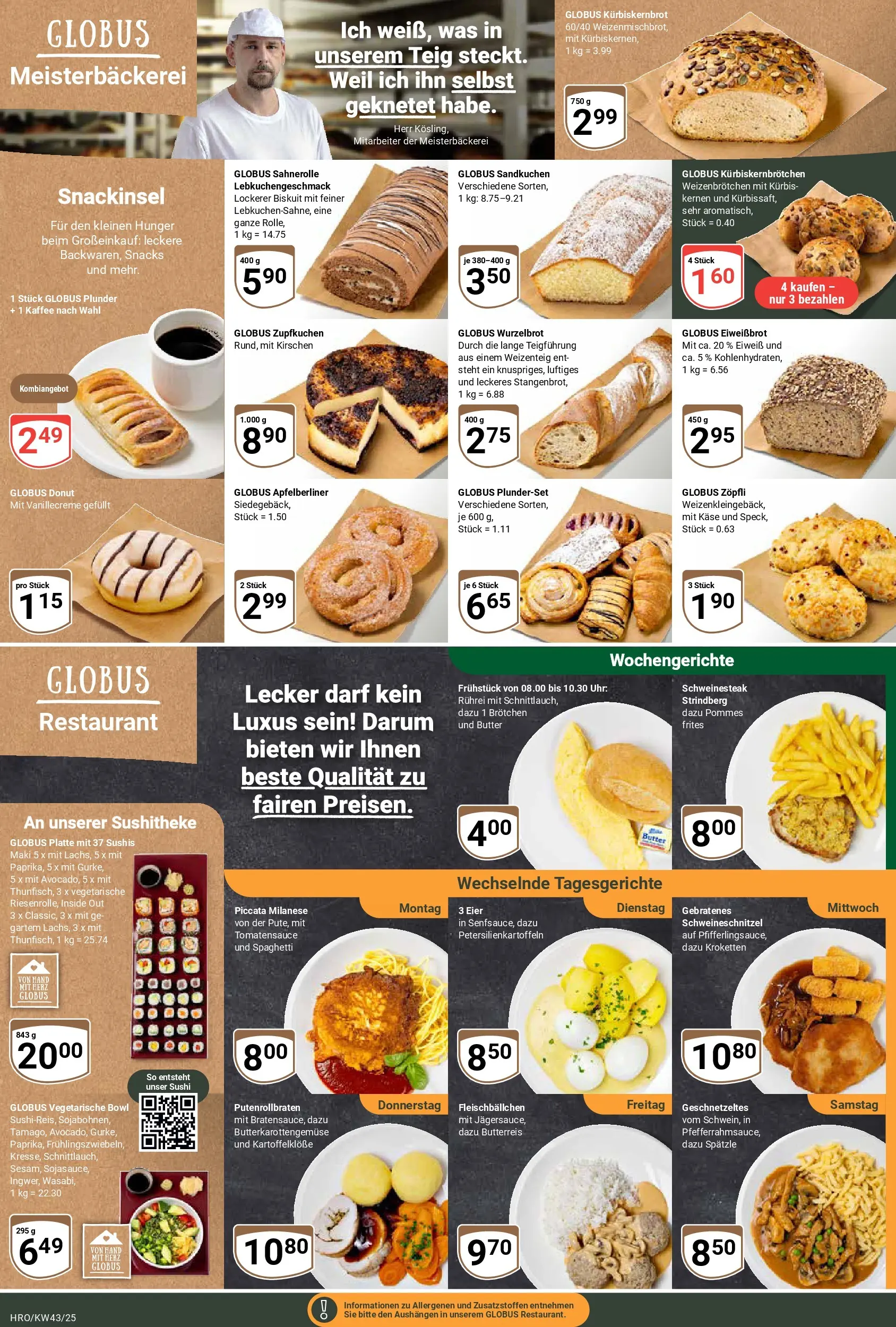 Globus prospekt Rostock	 (ab 19.10.2025) » Angebote online | Seite: 9 | Produkte: Butter, Eier, Kaffee, Pommes