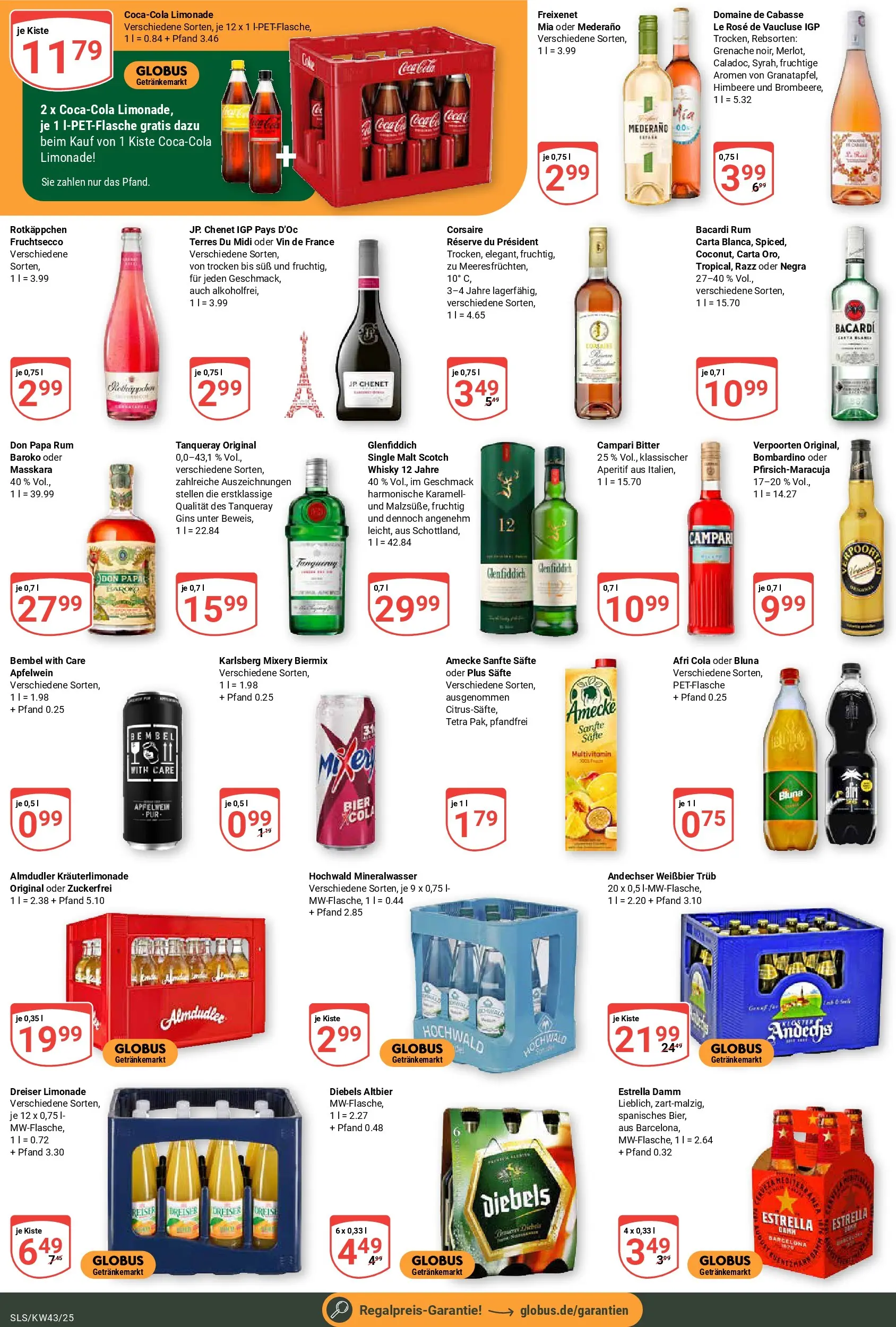 Globus prospekt Saarlouis	 (ab 19.10.2025) » Angebote online | Seite: 3 | Produkte: Bacardi, Mineralwasser, Diebels, Rotkäppchen