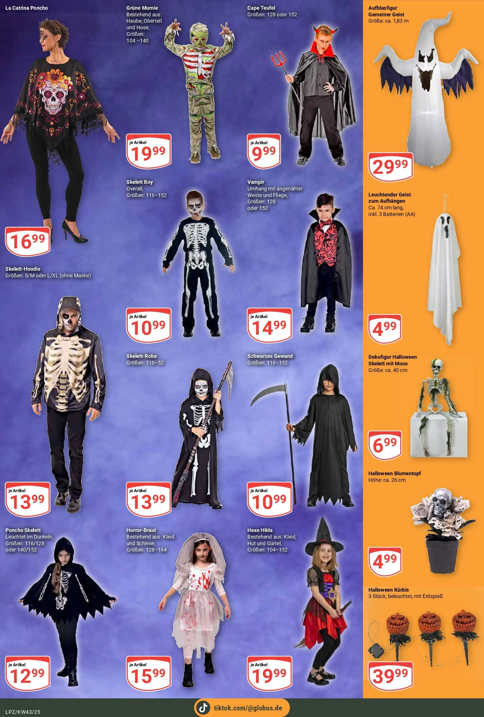 Globus prospekt Leipzig	 (ab 19.10.2025) » Angebote online | Seite: 25 | Produkte: Poncho, Batterien, Maske, Kleid