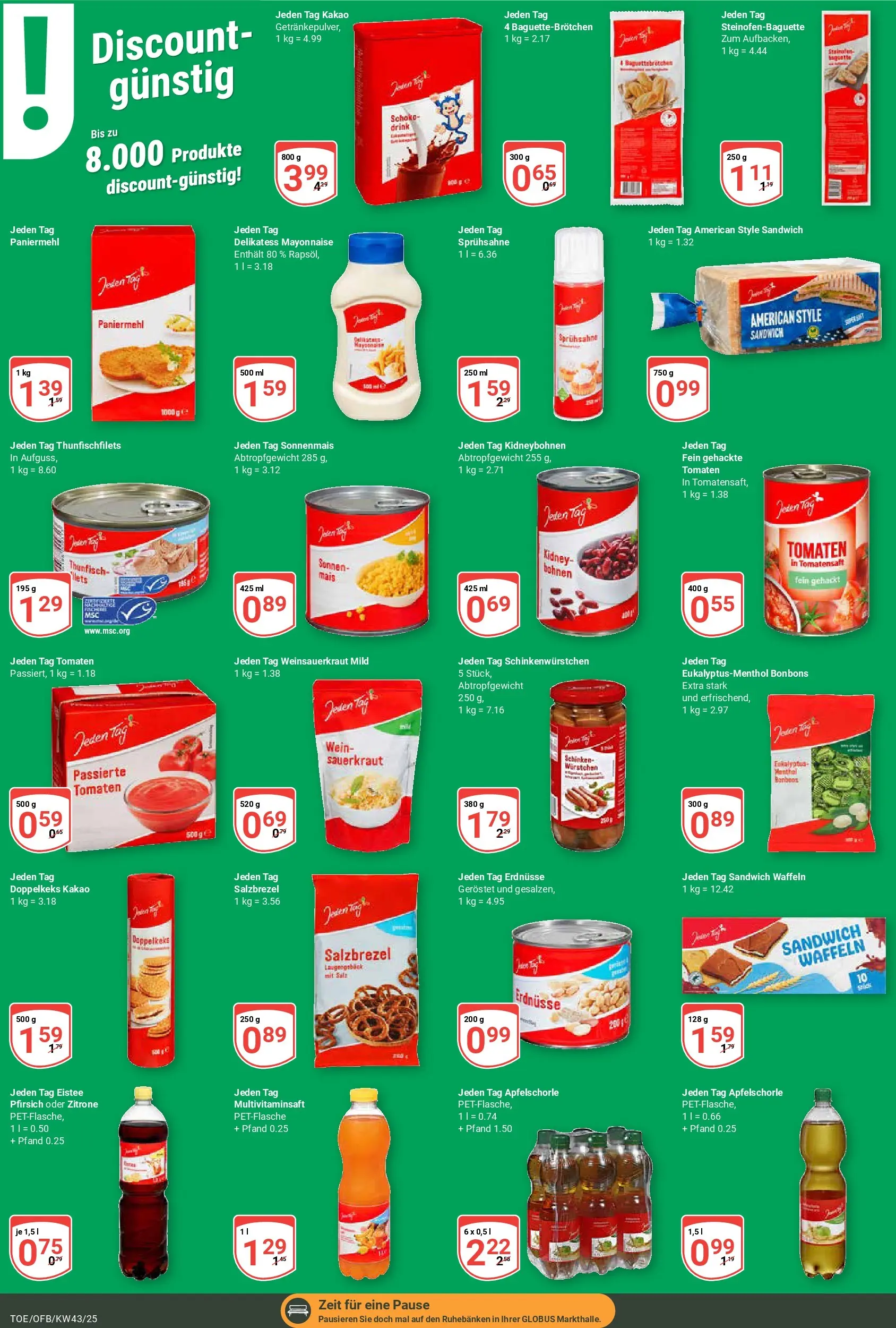 Globus prospekt Tönisvorst	 (ab 19.10.2025) » Angebote online | Seite: 8 | Produkte: Thunfisch, Waffeln, Mayonnaise, Zitrone