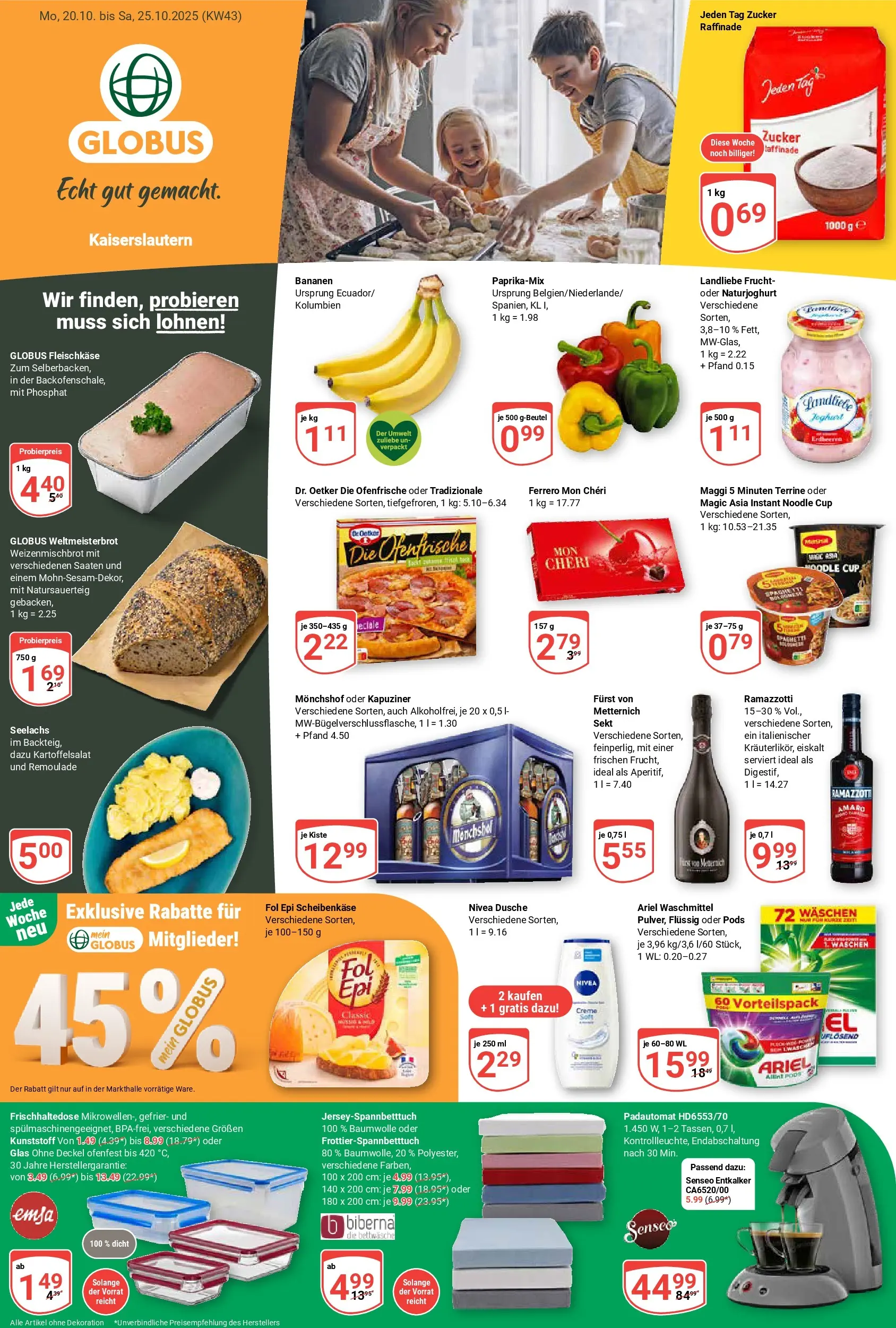 Globus prospekt Kaiserslautern	 (ab 19.10.2025) » Angebote online | Seite: 1 | Produkte: Maggi, Ariel, Bananen, Ofenfrische
