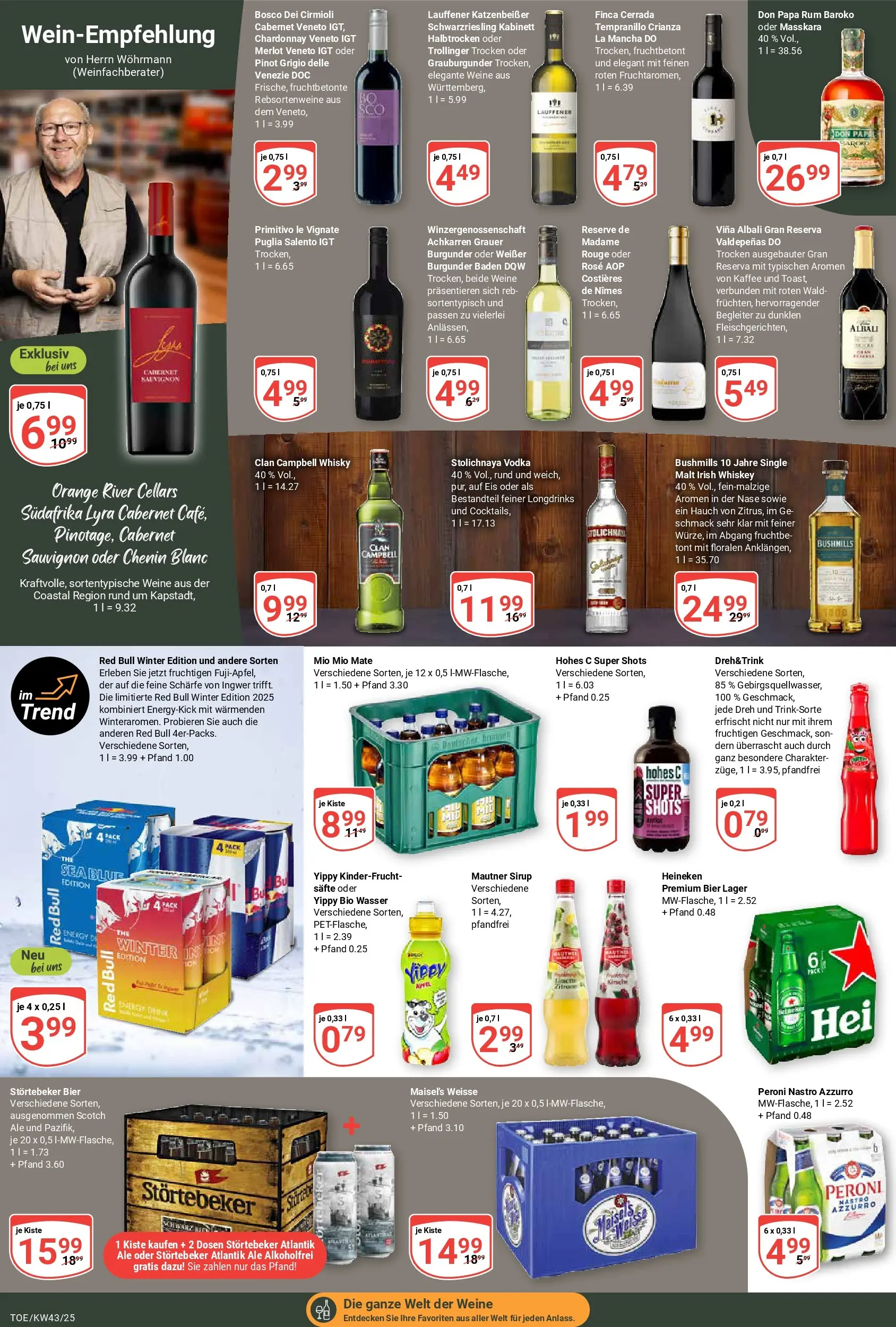 Globus prospekt Tönisvorst	 (ab 19.10.2025) » Angebote online | Seite: 18 | Produkte: Whisky, Bier, Wasser, Eis