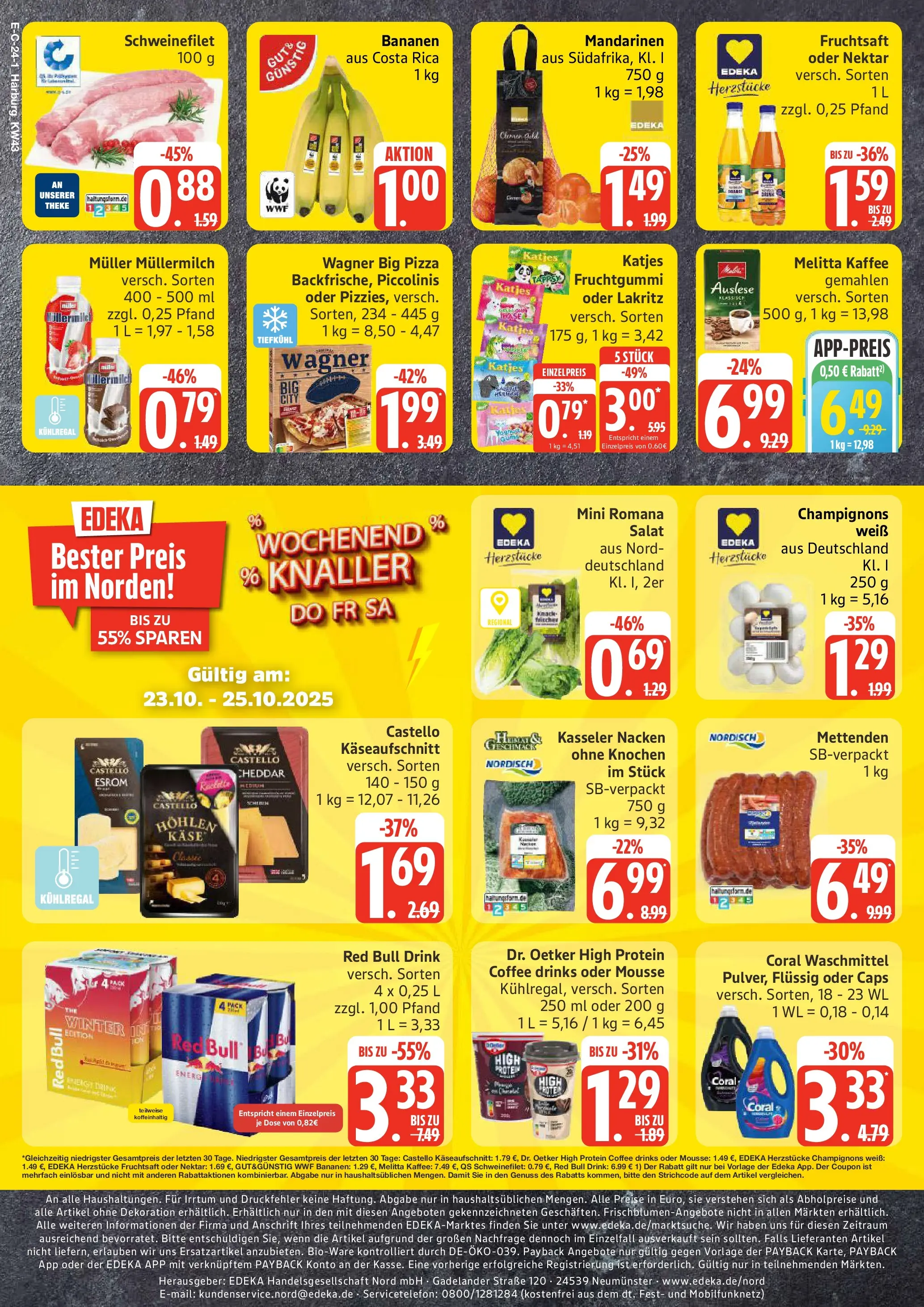 Edeka prospekt Hamburg	 (ab 19.10.2025) » Angebote Online | Seite: 24 | Produkte: Mandarinen, Schweinefilet, Piccolinis, Muller mullermilch