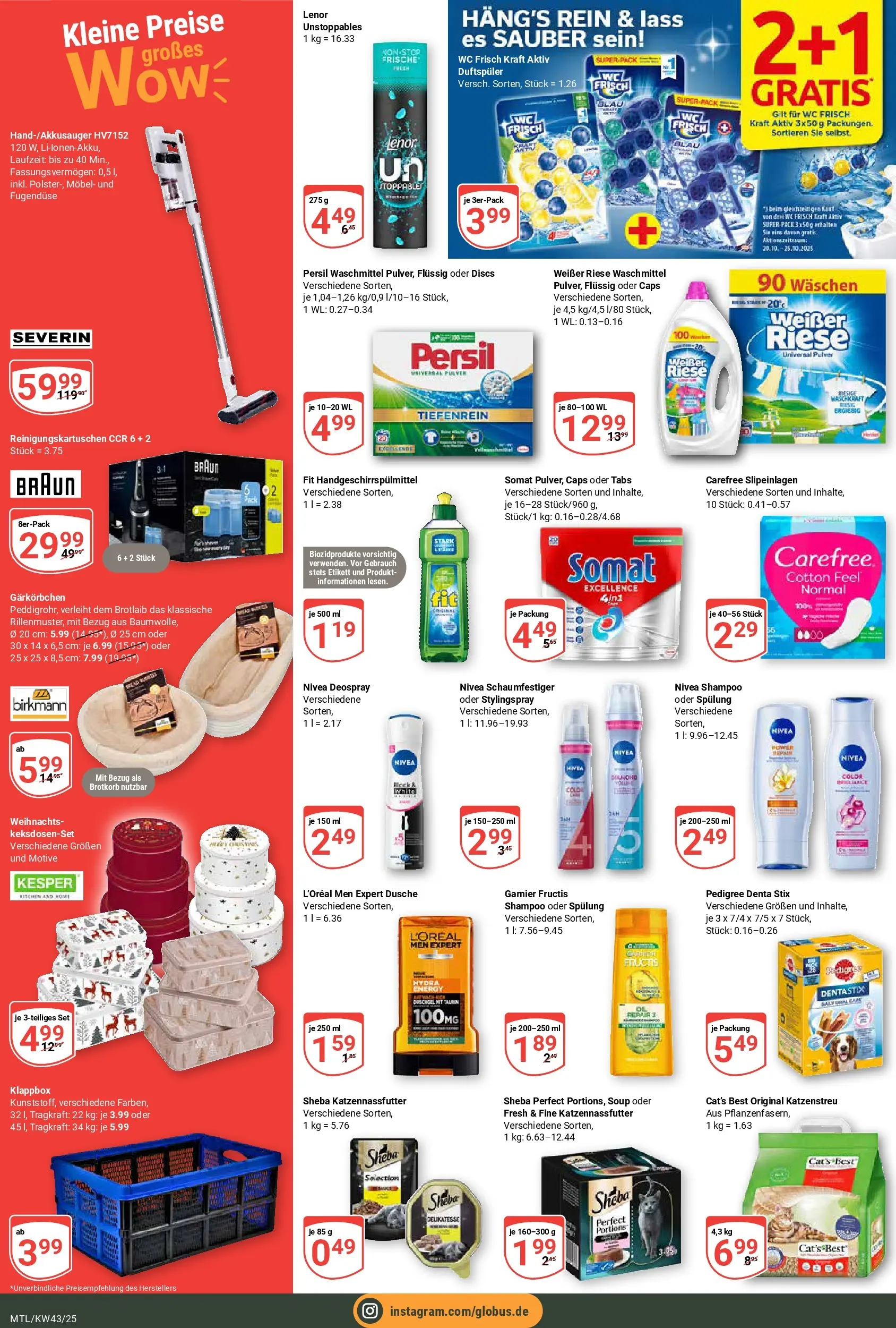Globus prospekt Maintal-Dörnigheim	 (ab 19.10.2025) » Angebote online | Seite: 4 | Produkte: Lenor, Sheba, Pedigree, Persil