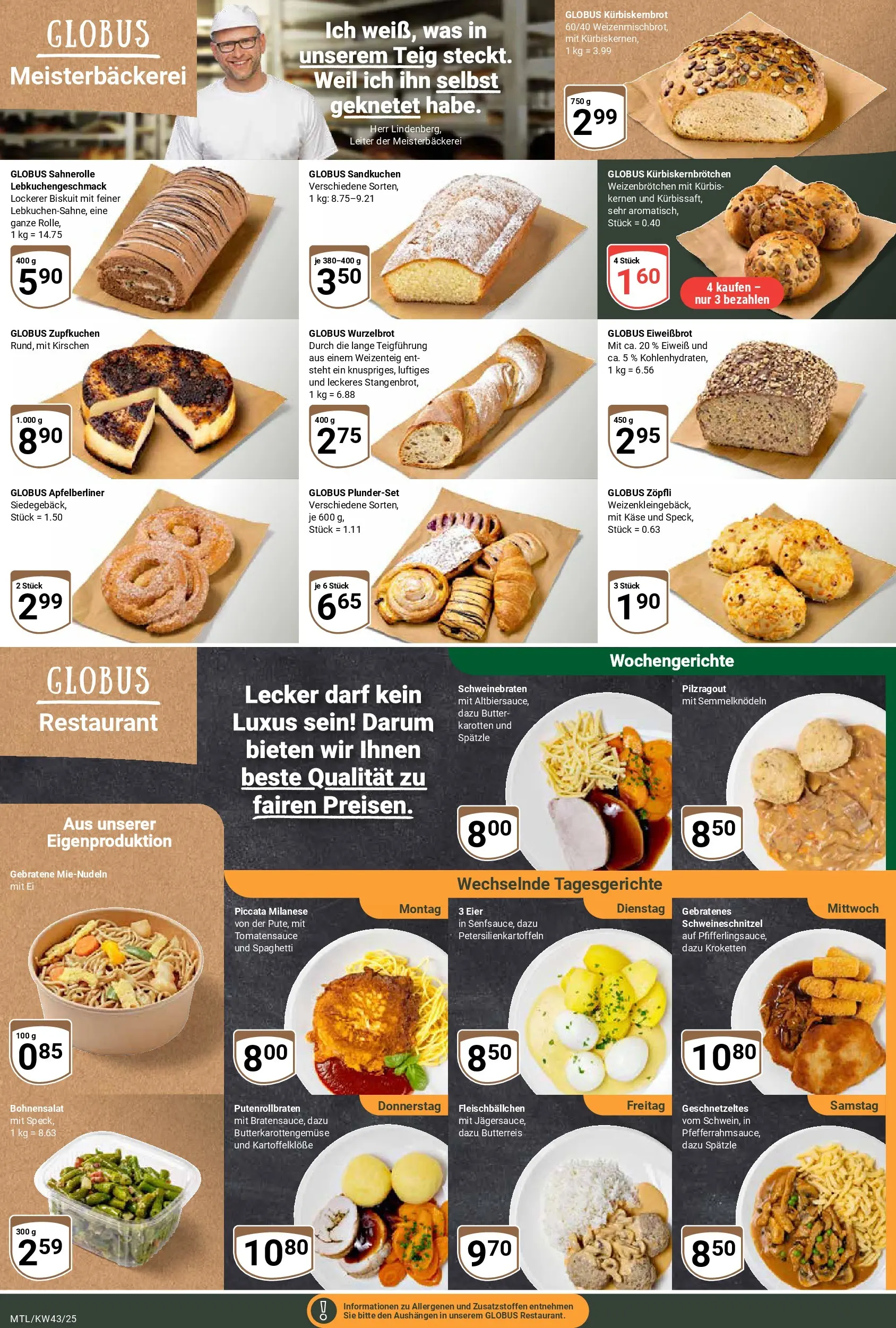 Globus prospekt Maintal-Dörnigheim	 (ab 19.10.2025) » Angebote online | Seite: 10 | Produkte: Butter, Käse, Eier, Kürbis