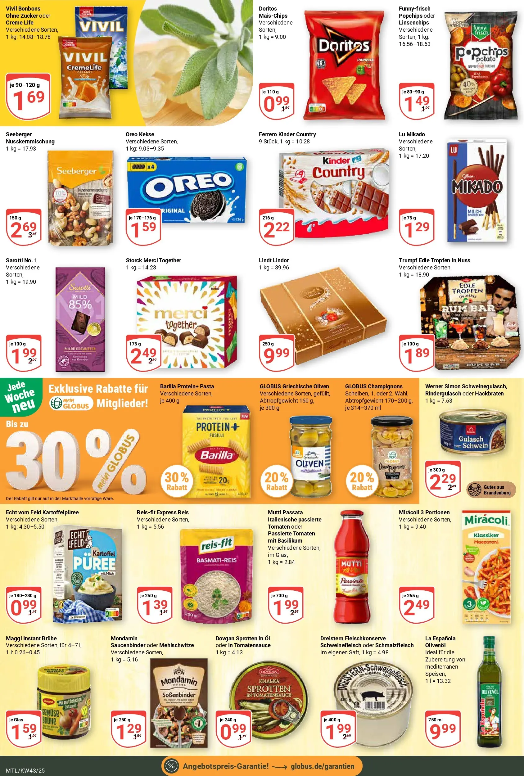 Globus prospekt Maintal-Dörnigheim	 (ab 19.10.2025) » Angebote online | Seite: 16 | Produkte: Champignons, Gemüse, Lindt, Kekse