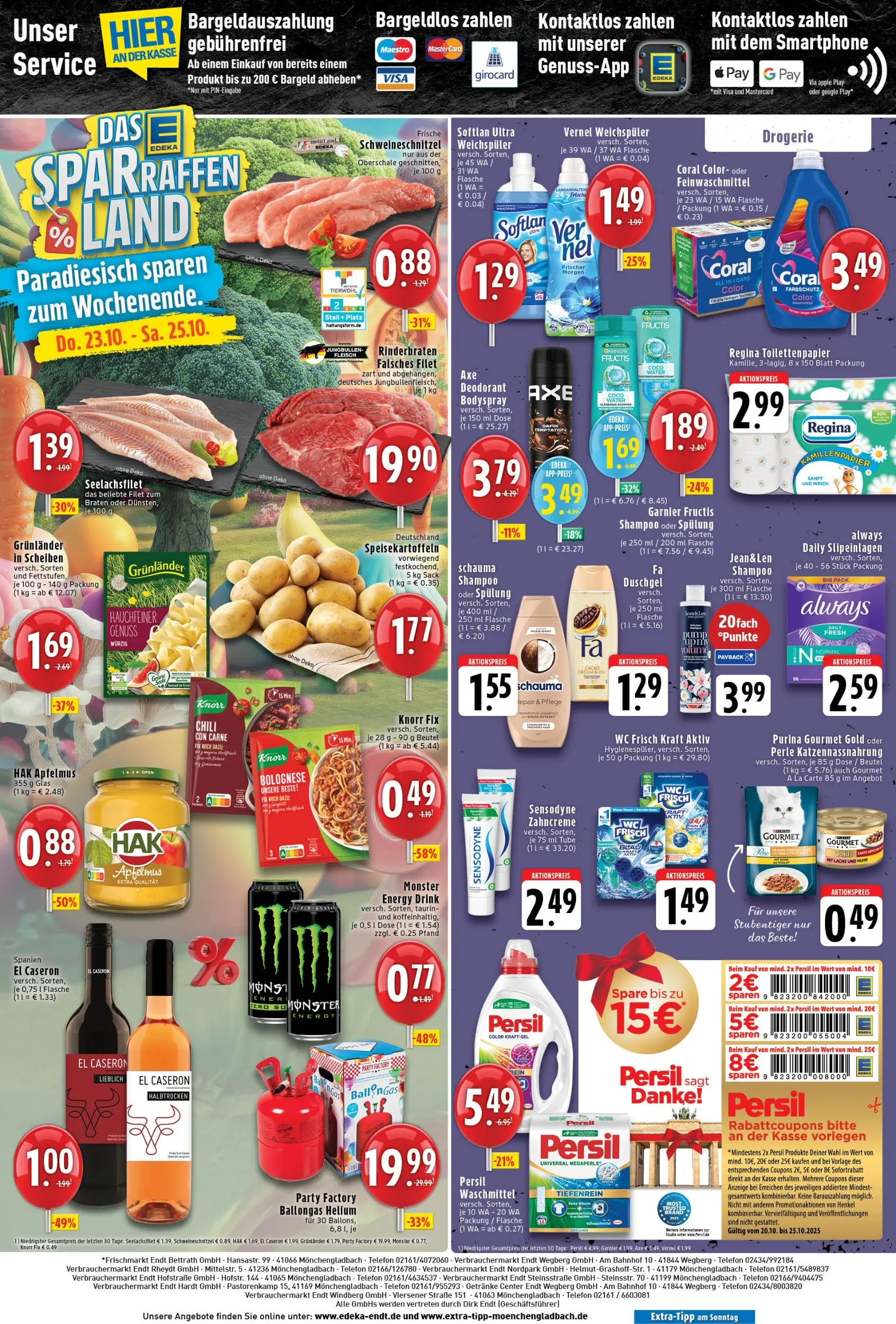 Edeka prospekt Mönchengladbach-Bettrath	 (ab 19.10.2025) » Angebote Online | Seite: 8 | Produkte: Coral, Fa duschgel, Chili, Toilettenpapier