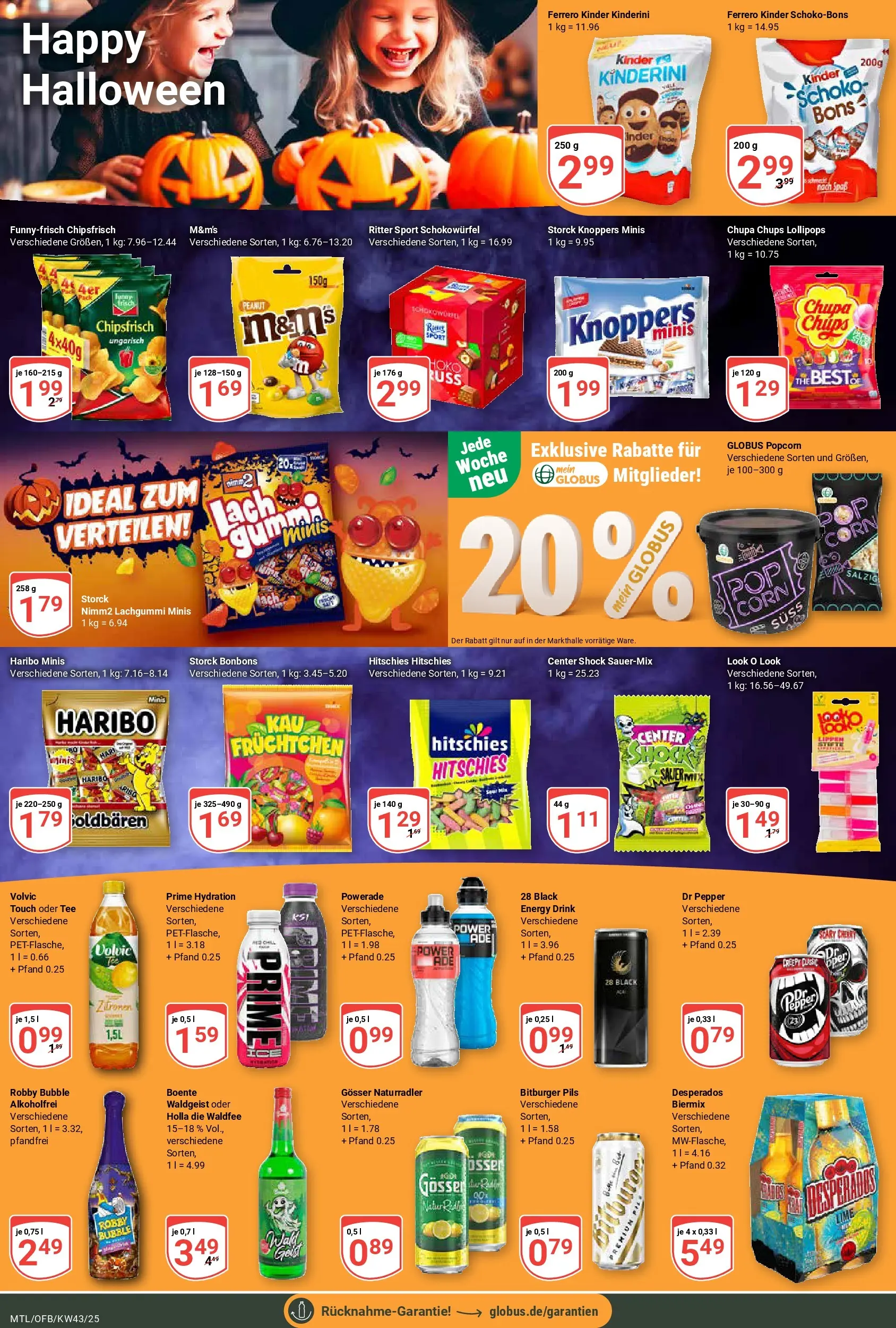 Globus prospekt Maintal-Dörnigheim	 (ab 19.10.2025) » Angebote online | Seite: 22 | Produkte: Haribo, Energy, Powerade, Knoppers