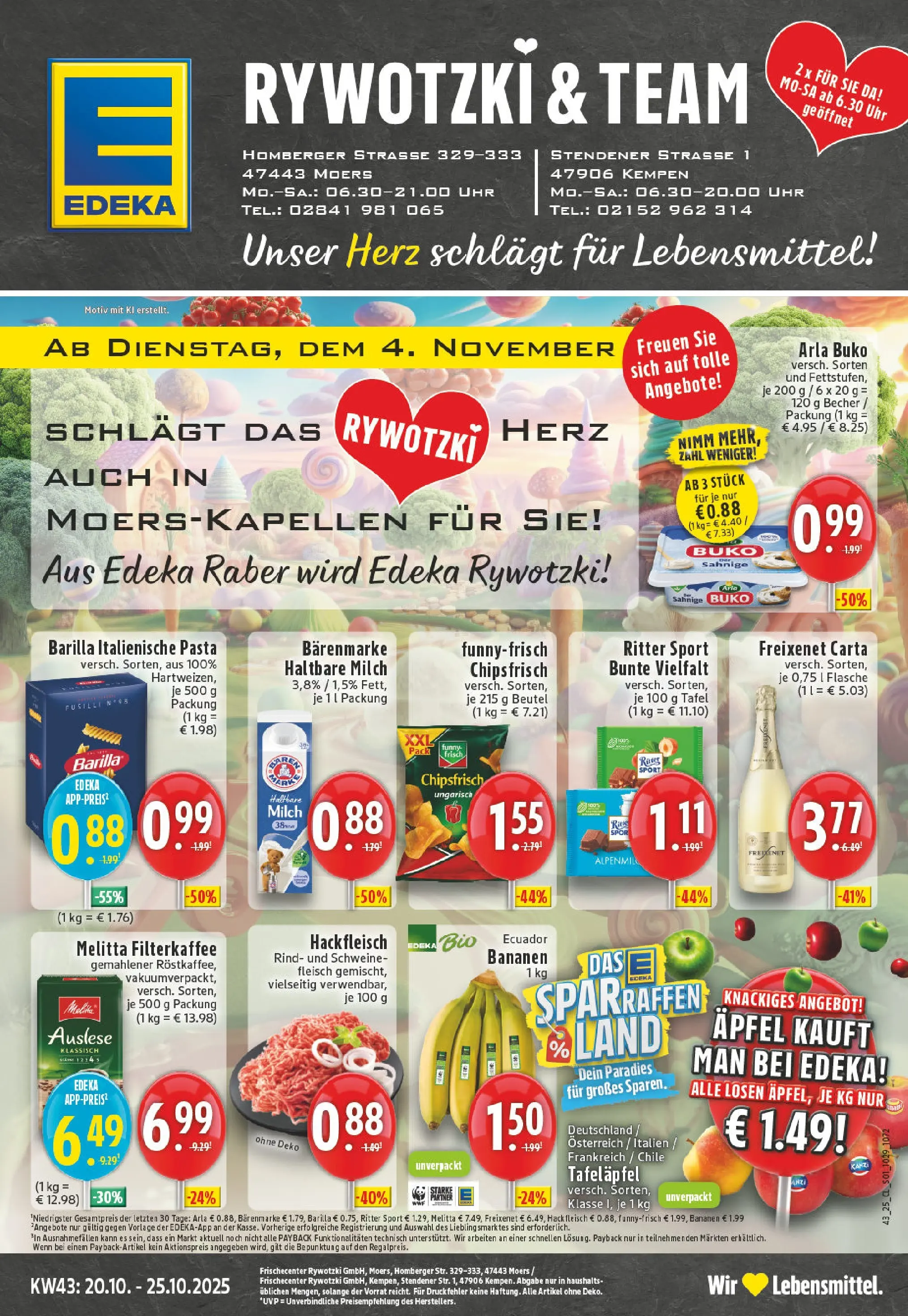 Edeka prospekt Kempen	 (ab 19.10.2025) » Angebote Online | Seite: 1 | Produkte: Milch, Barilla, Fleisch, Hackfleisch