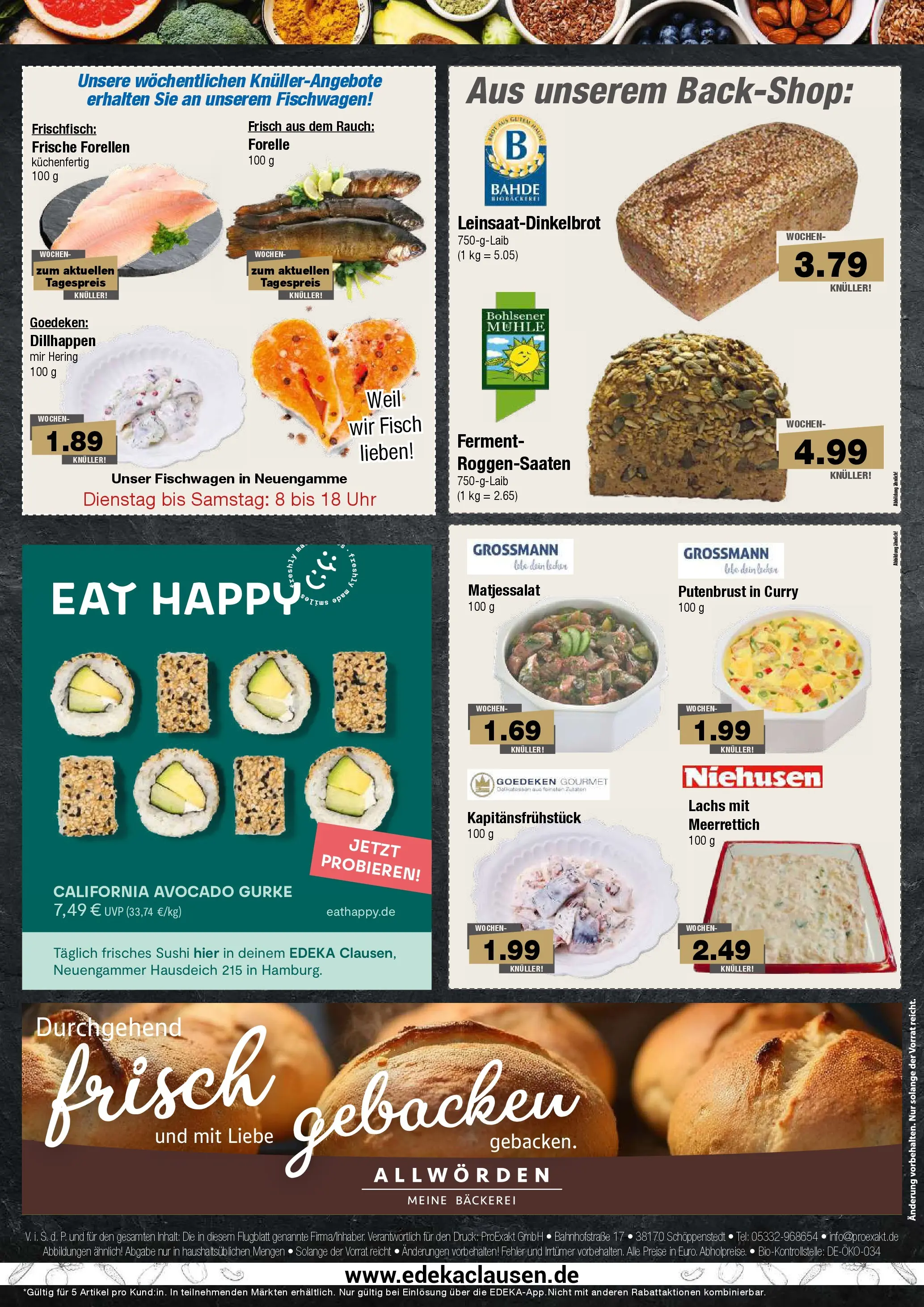 Edeka prospekt Hamburg	 (ab 19.10.2025) » Angebote Online | Seite: 8 | Produkte: Bäckerei, Fisch, Lachs, Uhr