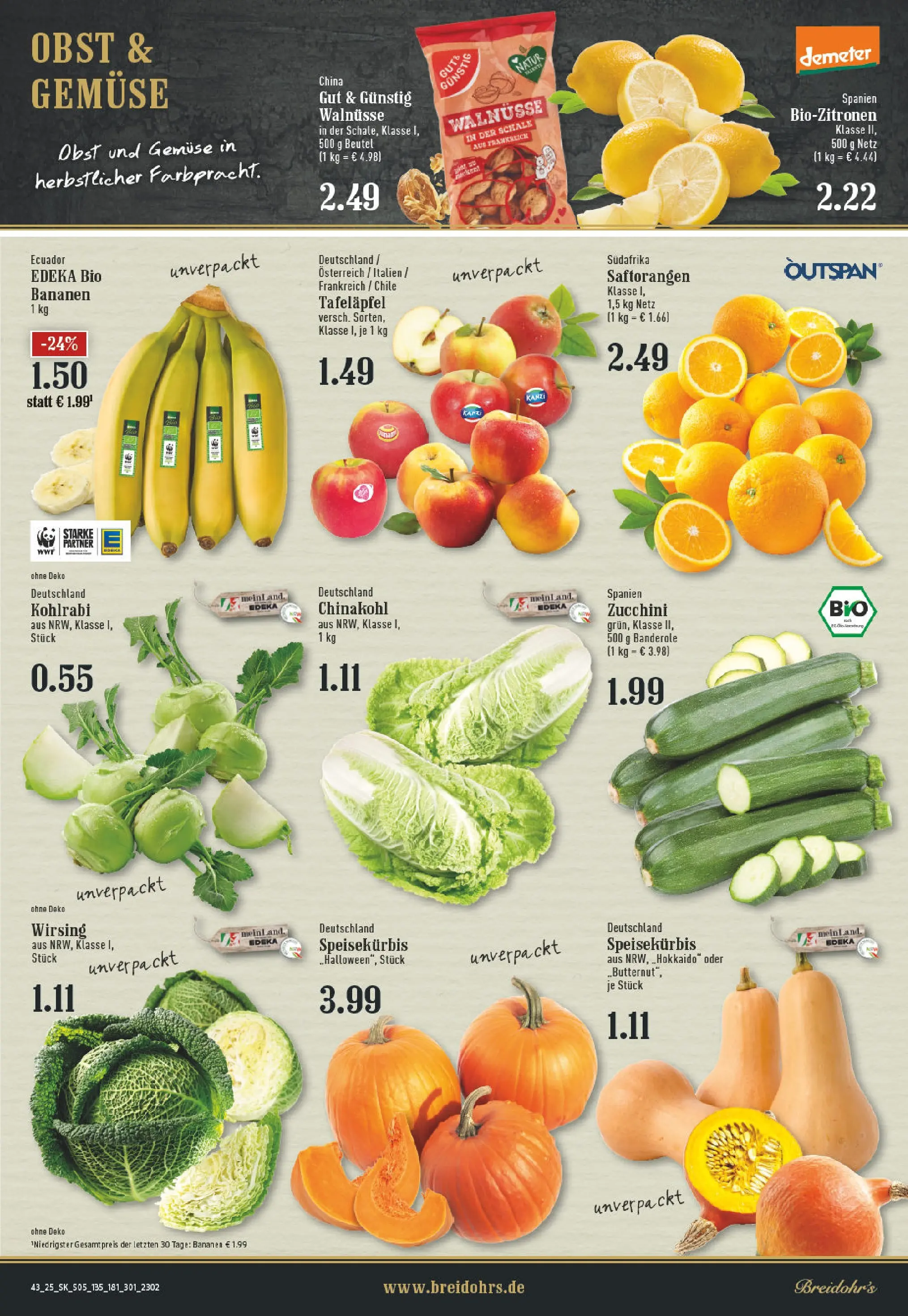 Edeka prospekt Bergisch Gladbach	 (ab 19.10.2025) » Angebote Online | Seite: 5 | Produkte: Walnüsse, Kohlrabi, Gemüse, Zucchini