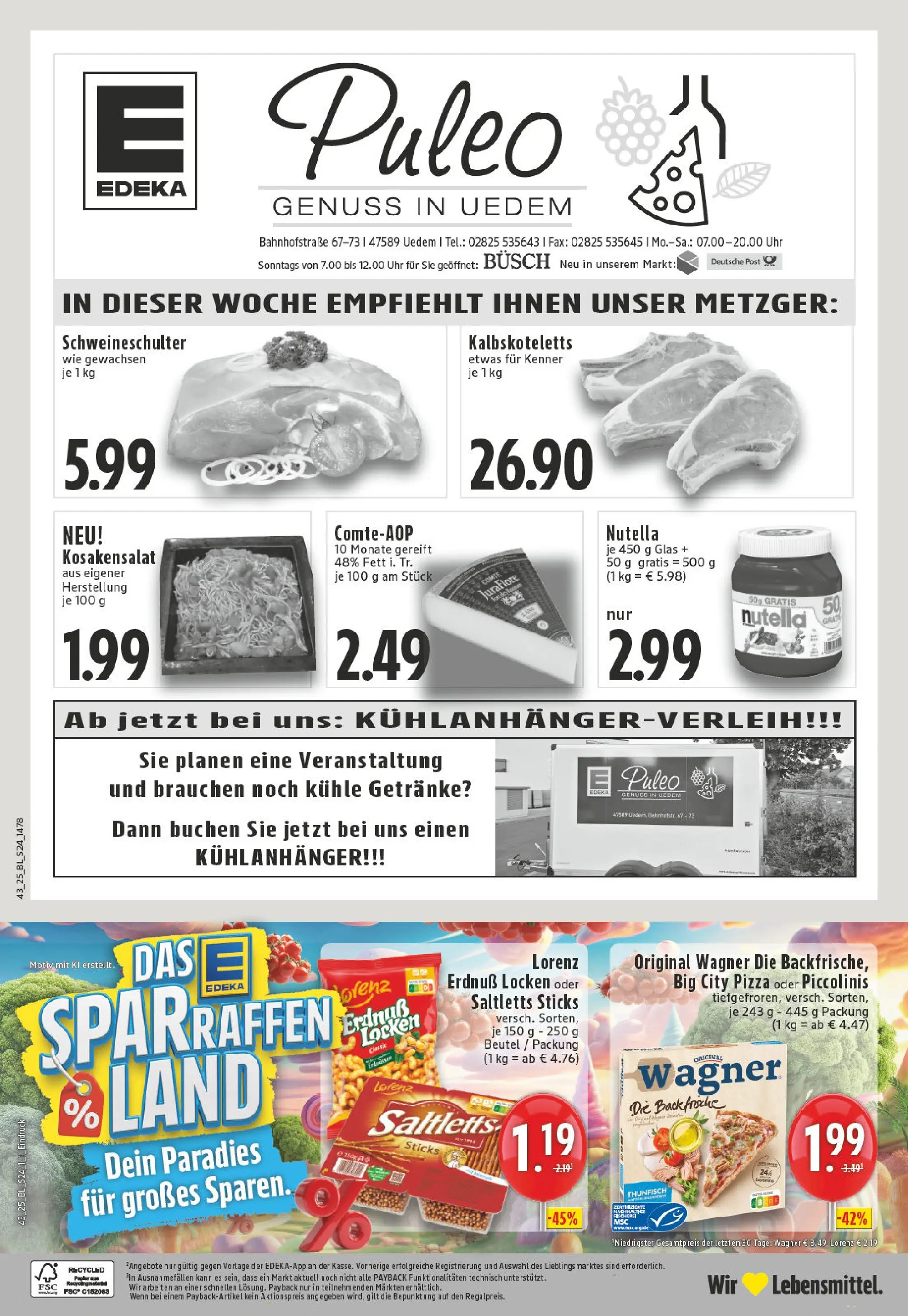 Edeka prospekt Uedem	 (ab 19.10.2025) » Angebote Online | Seite: 24 | Produkte: Thunfisch, Nutella, Pizza, Uhr