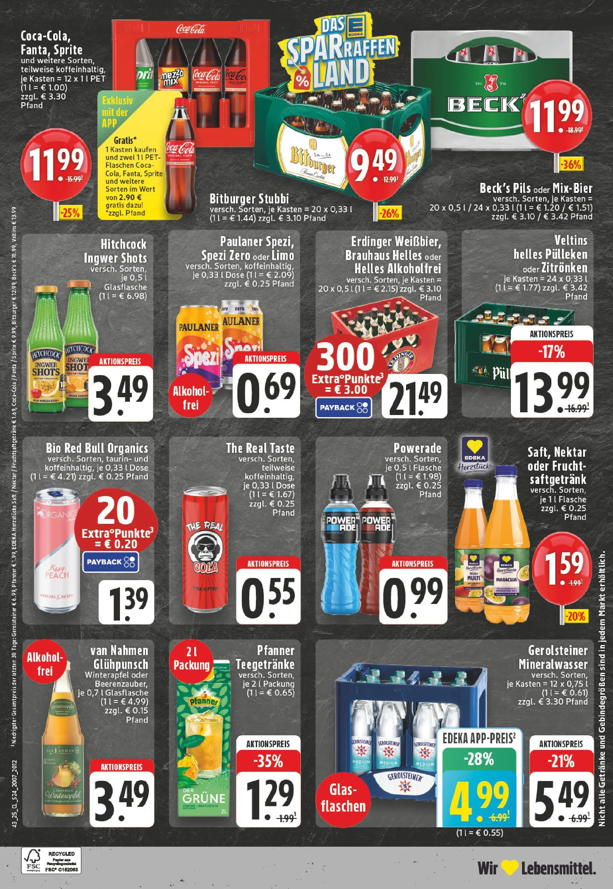 Edeka prospekt Krefeld	 (ab 19.10.2025) » Angebote Online | Seite: 24 | Produkte: Bitburger, Red bull, Coca cola, Powerade