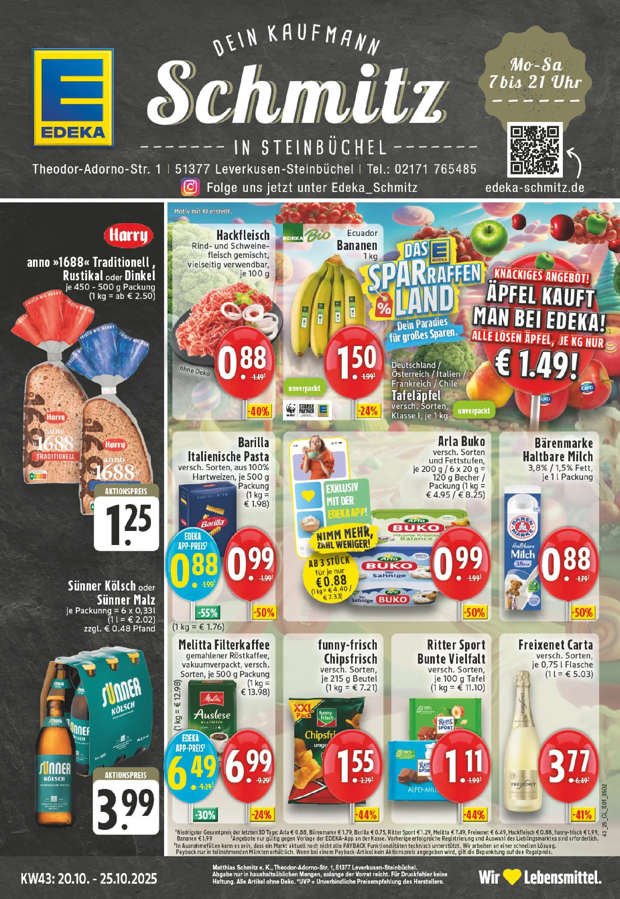 Edeka prospekt Leverkusen	 (ab 19.10.2025) » Angebote Online | Seite: 1 | Produkte: Melitta, Freixenet, Schweinefleisch, Fleisch