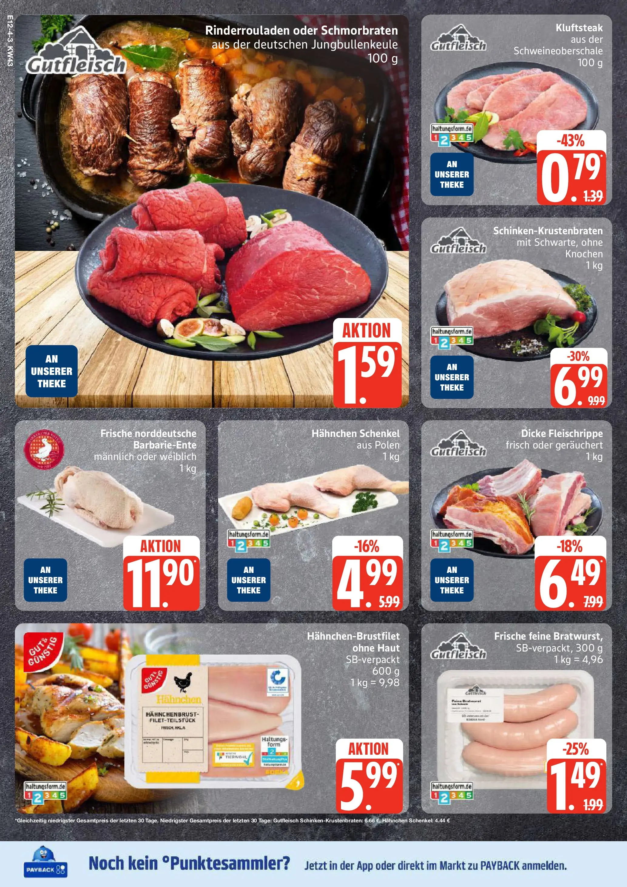 Edeka prospekt Lübeck	 (ab 19.10.2025) » Angebote Online | Seite: 4 | Produkte: Rinderrouladen, Hahnchen, Theke, Bratwurst