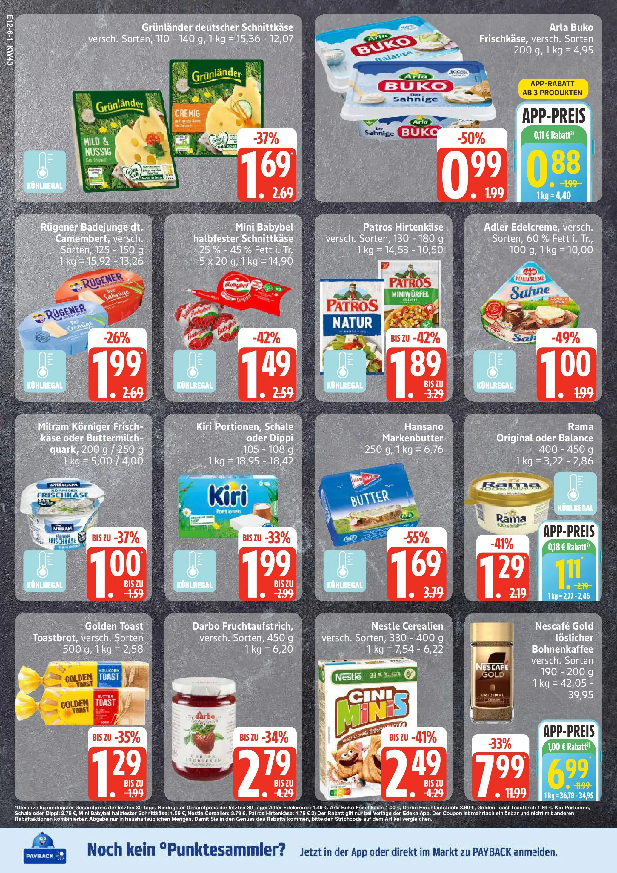 Edeka prospekt Lübeck	 (ab 19.10.2025) » Angebote Online | Seite: 6 | Produkte: Margarine, Buttermilch, Arla buko, Nescafe gold