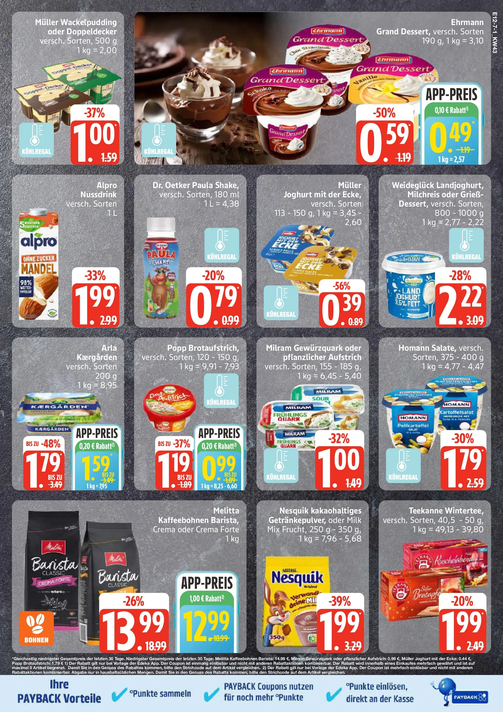 Edeka prospekt Lübeck	 (ab 19.10.2025) » Angebote Online | Seite: 7 | Produkte: Ehrmann grand dessert, Alpro, Milram, Brot