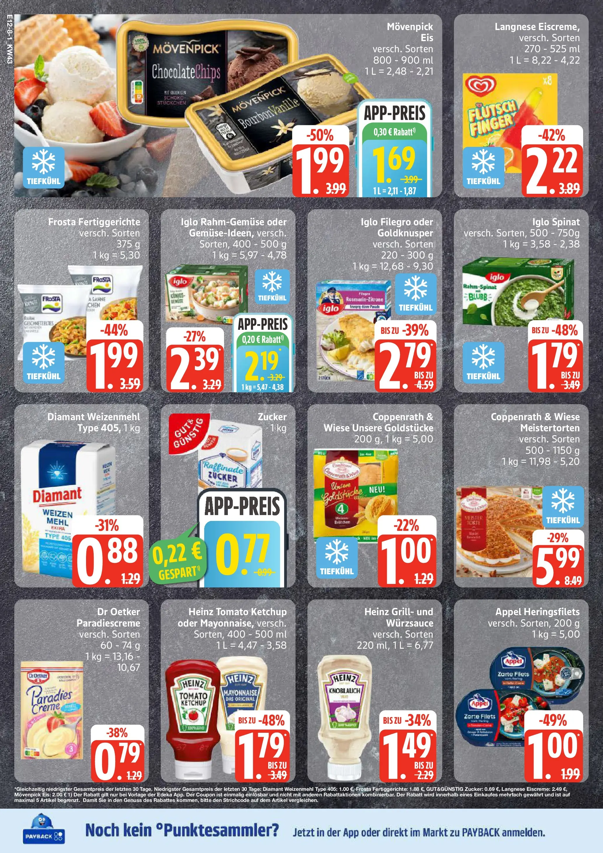 Edeka prospekt Lübeck	 (ab 19.10.2025) » Angebote Online | Seite: 8 | Produkte: Mehl, Frosta, Movenpick eis, Bourbon