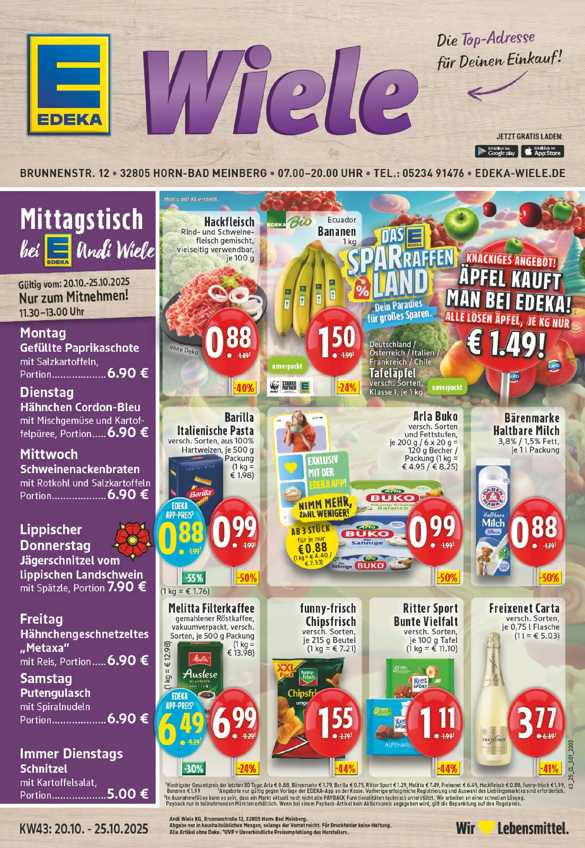 Edeka prospekt Horn-Bad Meinberg	 (ab 19.10.2025) » Angebote Online | Seite: 1
