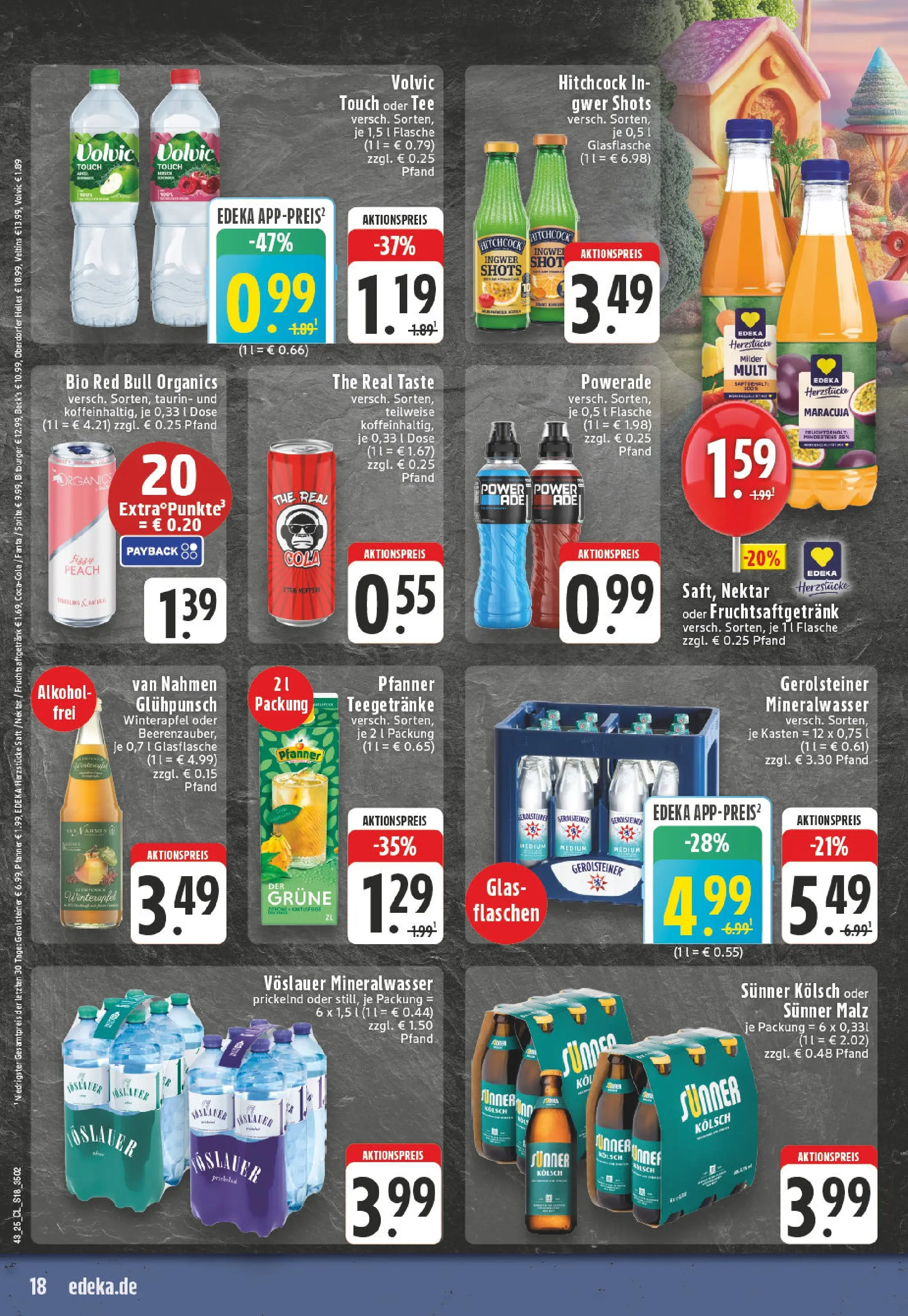 Edeka prospekt Leverkusen	 (ab 19.10.2025) » Angebote Online | Seite: 18 | Produkte: Volvic touch, Mineralwasser, Veltins, Gerolsteiner