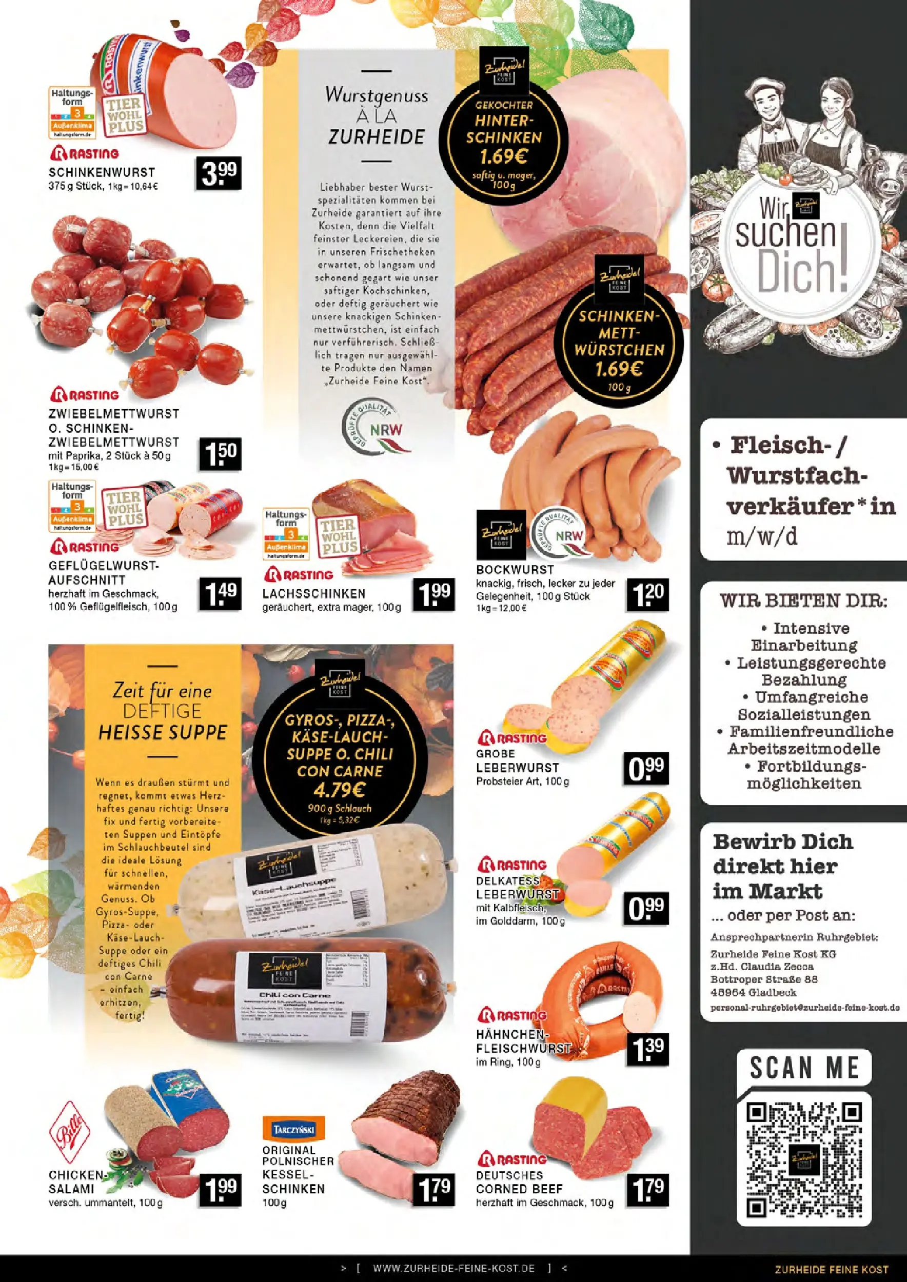Edeka prospekt Bottrop	 (ab 20.10.2025) » Angebote Online | Seite: 3 | Produkte: Bockwurst, Hahnchen, Salami, Schinken