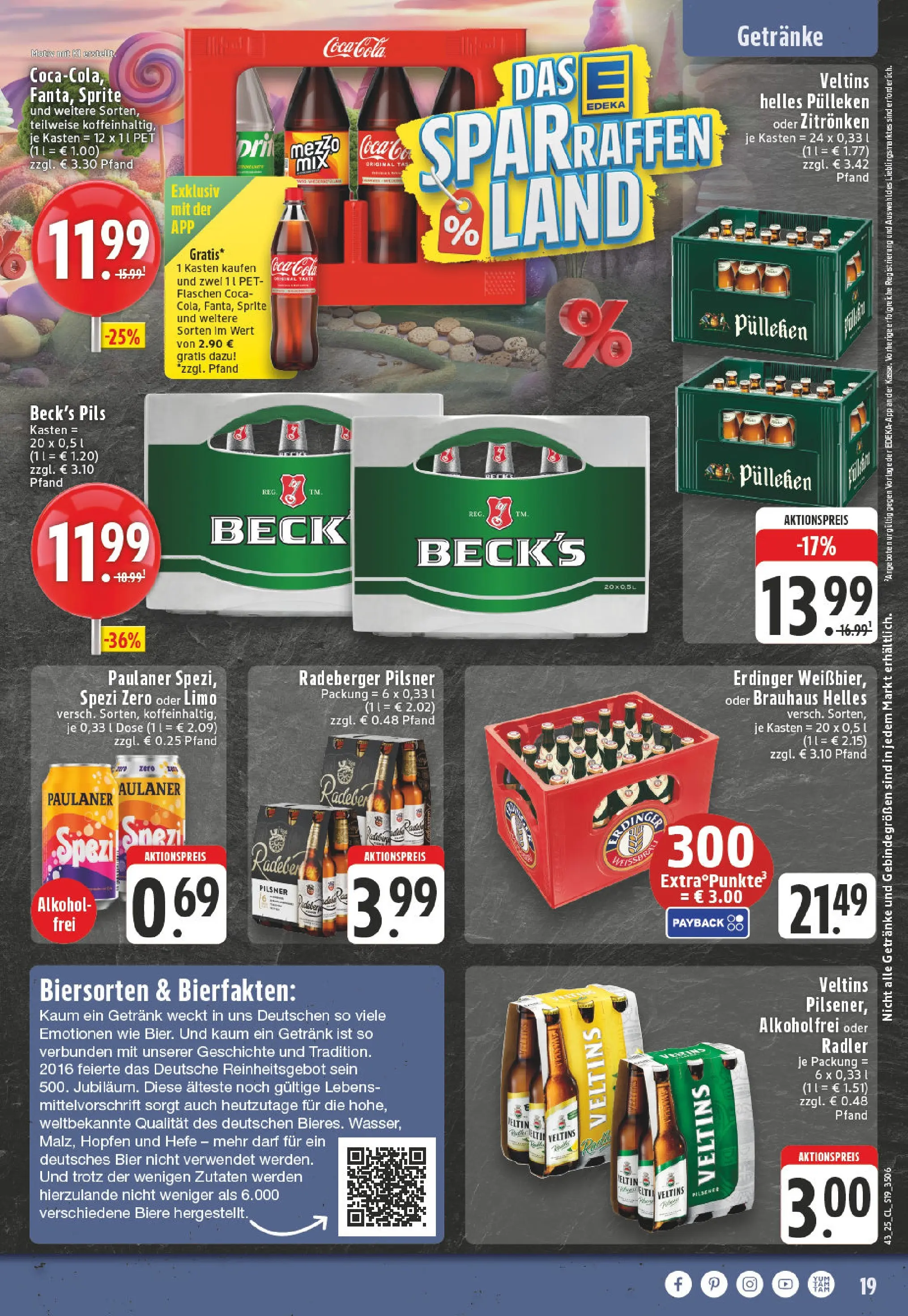 Edeka prospekt Düsseldorf	 (ab 19.10.2025) » Angebote Online | Seite: 19 | Produkte: Coca cola, Cola, Radler, Paulaner