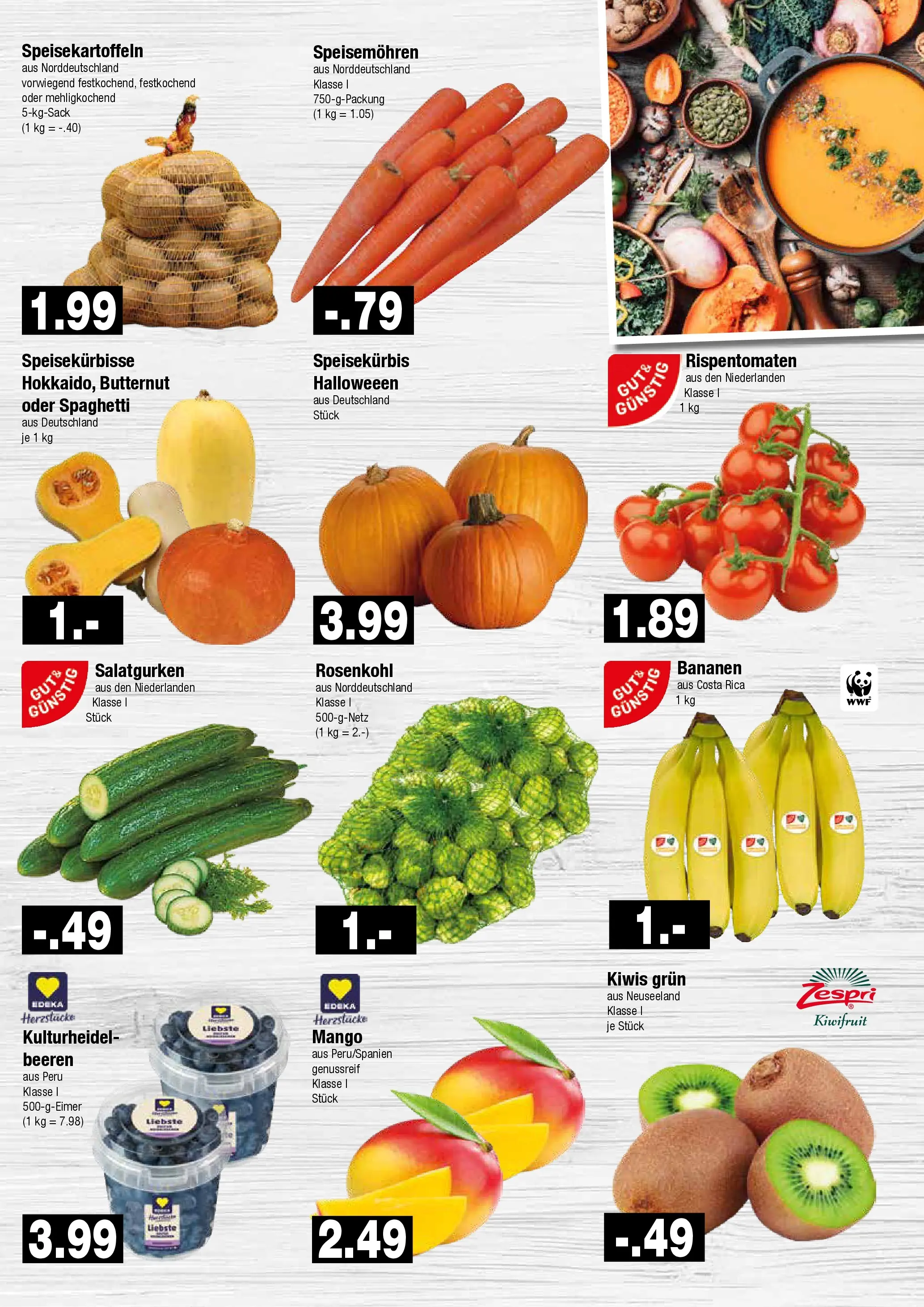 Edeka prospekt Hamburg	 (ab 19.10.2025) » Angebote Online | Seite: 3 | Produkte: Bananen, Mango, Kiwi