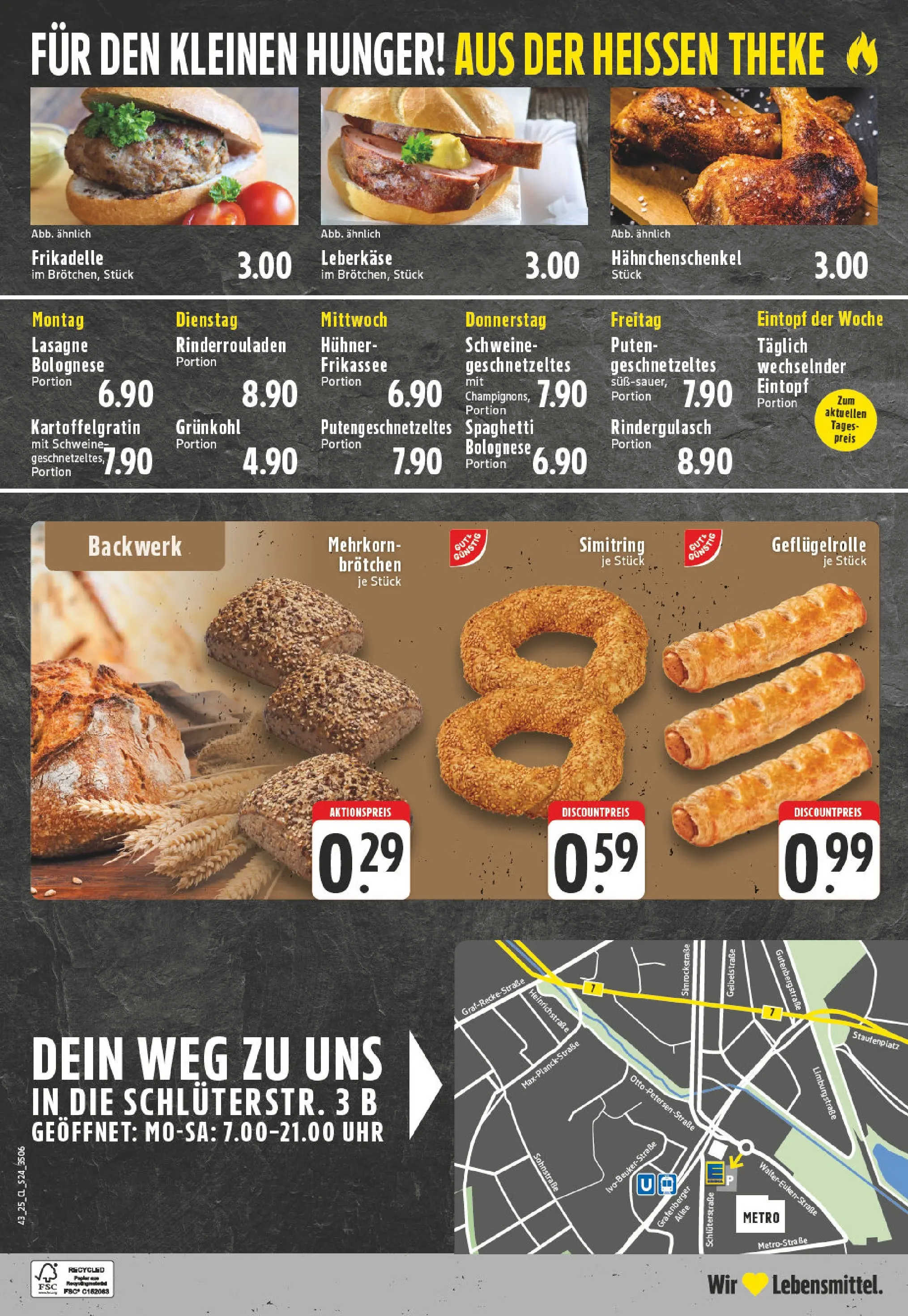 Edeka prospekt Düsseldorf	 (ab 19.10.2025) » Angebote Online | Seite: 24 | Produkte: Rindergulasch, Hahnchenschenkel, Theke, Leberkase