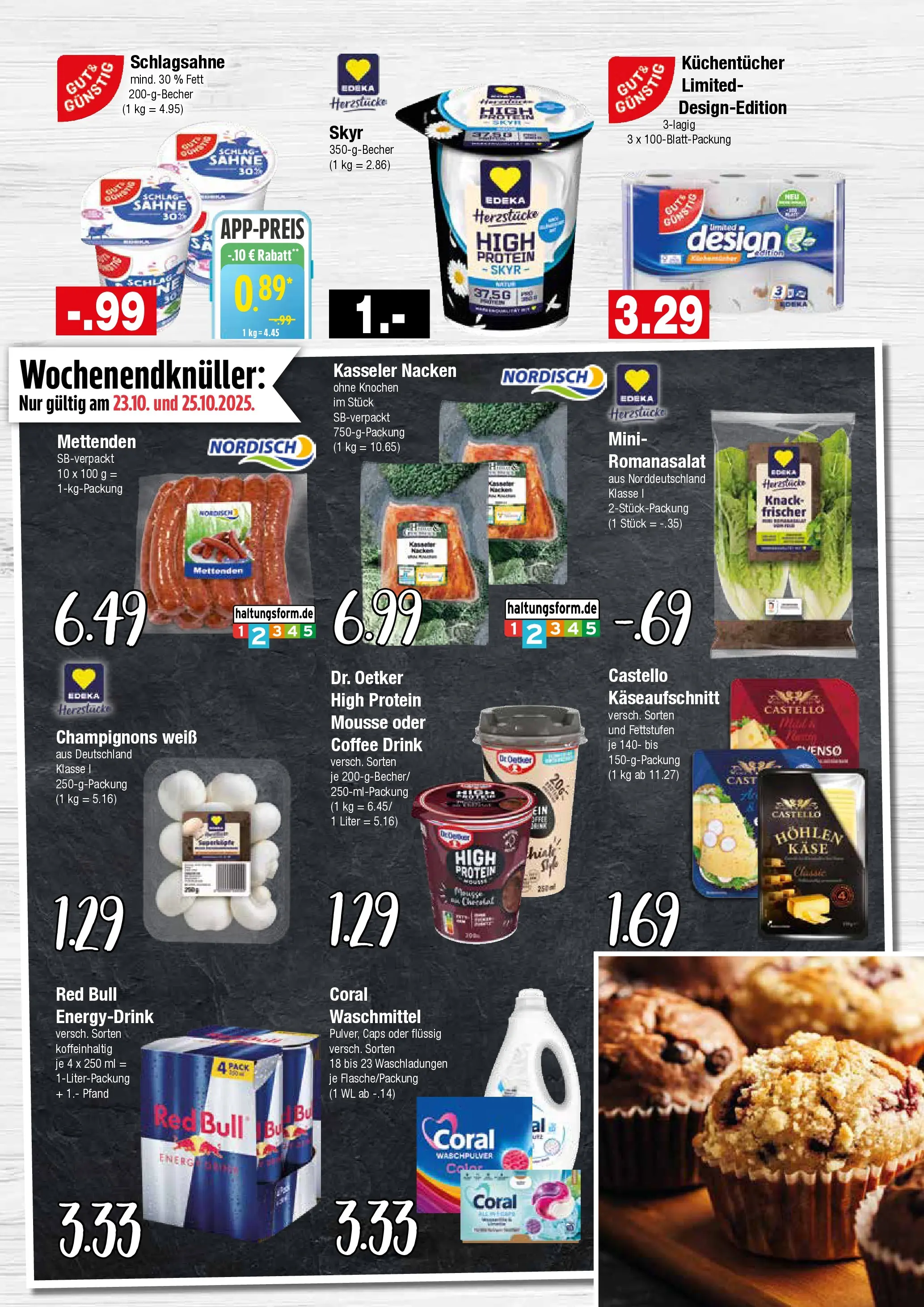 Edeka prospekt Hamburg	 (ab 19.10.2025) » Angebote Online | Seite: 10 | Produkte: Red bull, Schlagsahne, Käse, Kasseler nacken