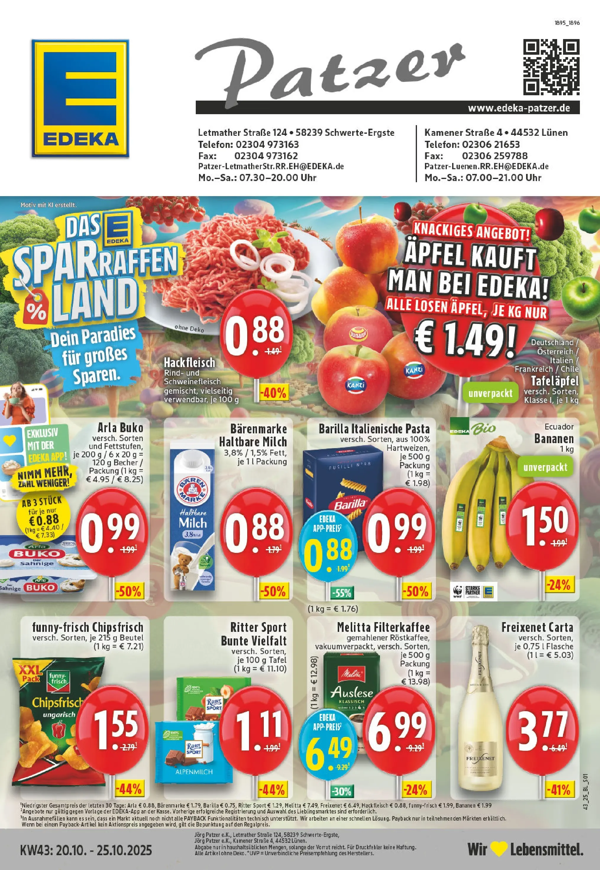 Edeka prospekt Schwerte - Ergste	 (ab 19.10.2025) » Angebote Online | Seite: 1 | Produkte: Freixenet, Ritter sport, Bananen, Telefon