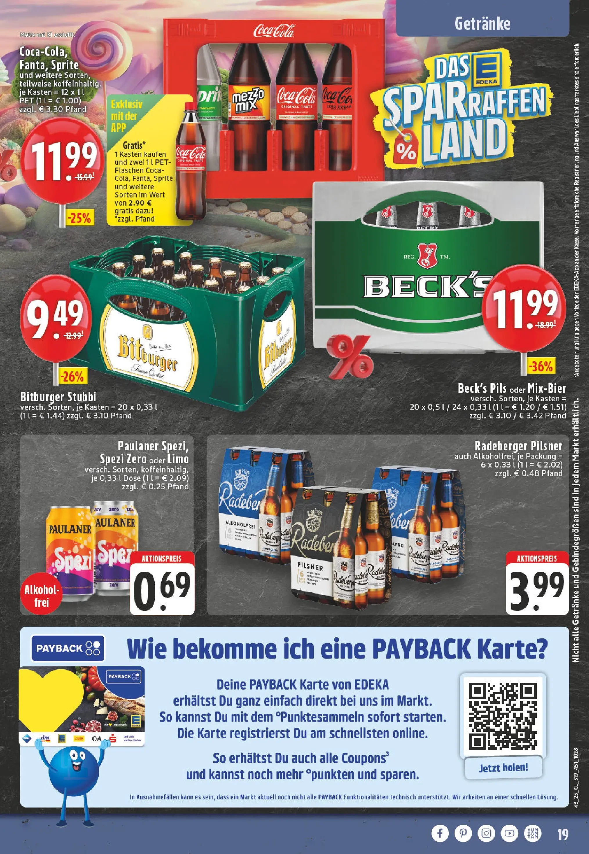 Edeka prospekt Montabaur	 (ab 19.10.2025) » Angebote Online | Seite: 19 | Produkte: Sprite, Cola, Pils, Paulaner