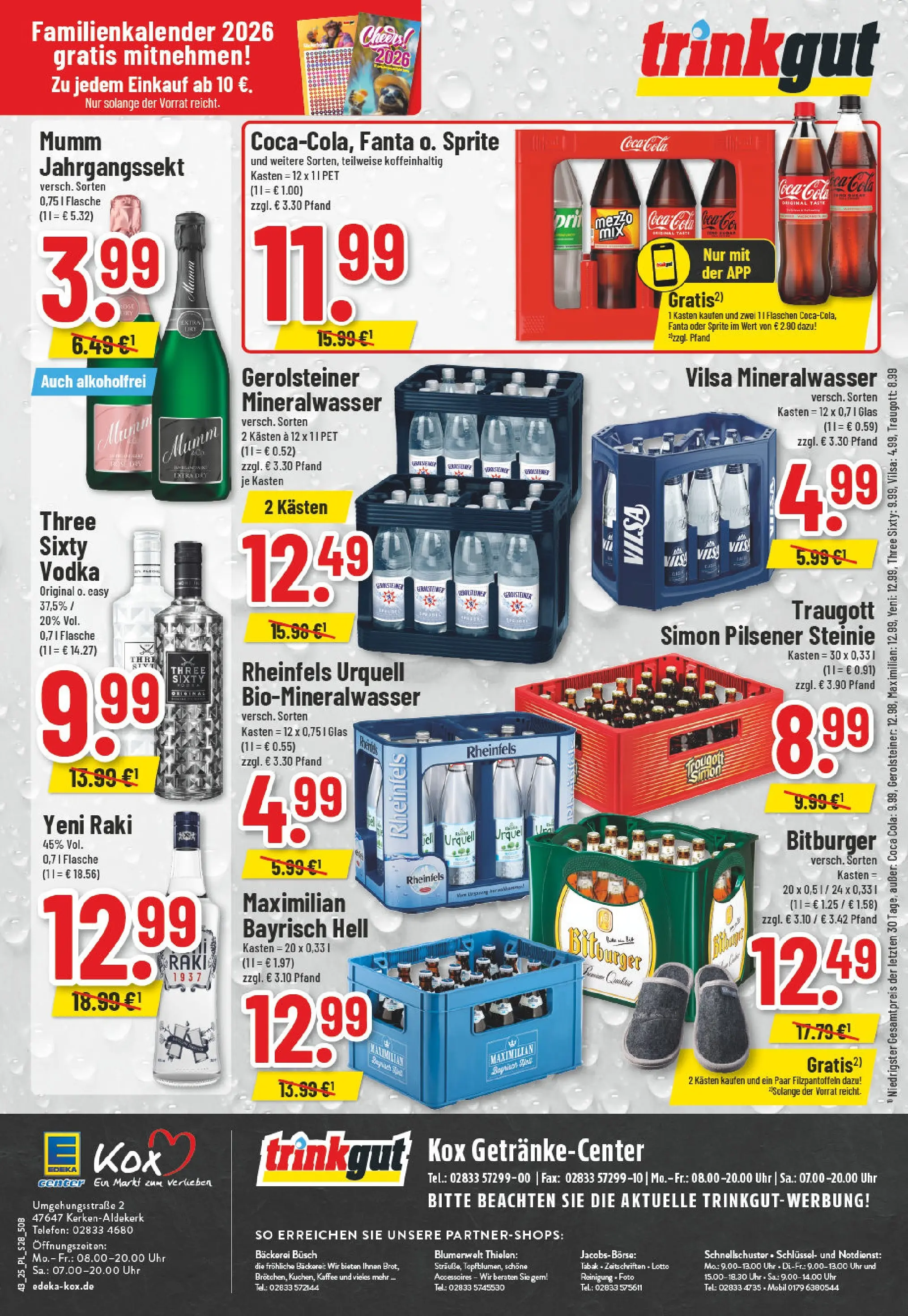 Edeka prospekt Kerken-Aldekerk	 (ab 19.10.2025) » Angebote Online | Seite: 28 | Produkte: Bäckerei, Cola, Vodka, Uhr