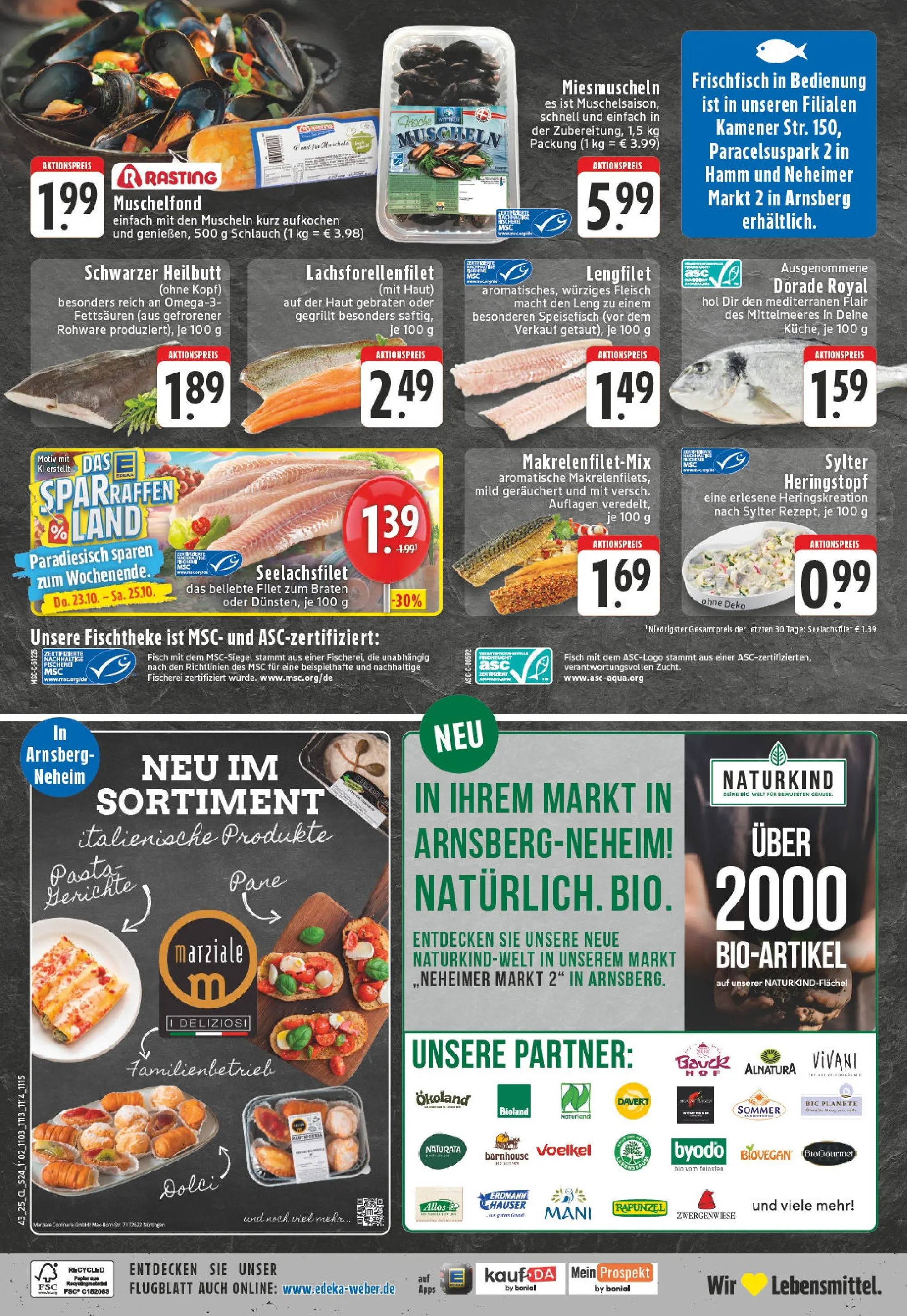 Edeka prospekt Arnsberg-Neheim	 (ab 19.10.2025) » Angebote Online | Seite: 24 | Produkte: Dorade, Pane, Pasta, Fleisch