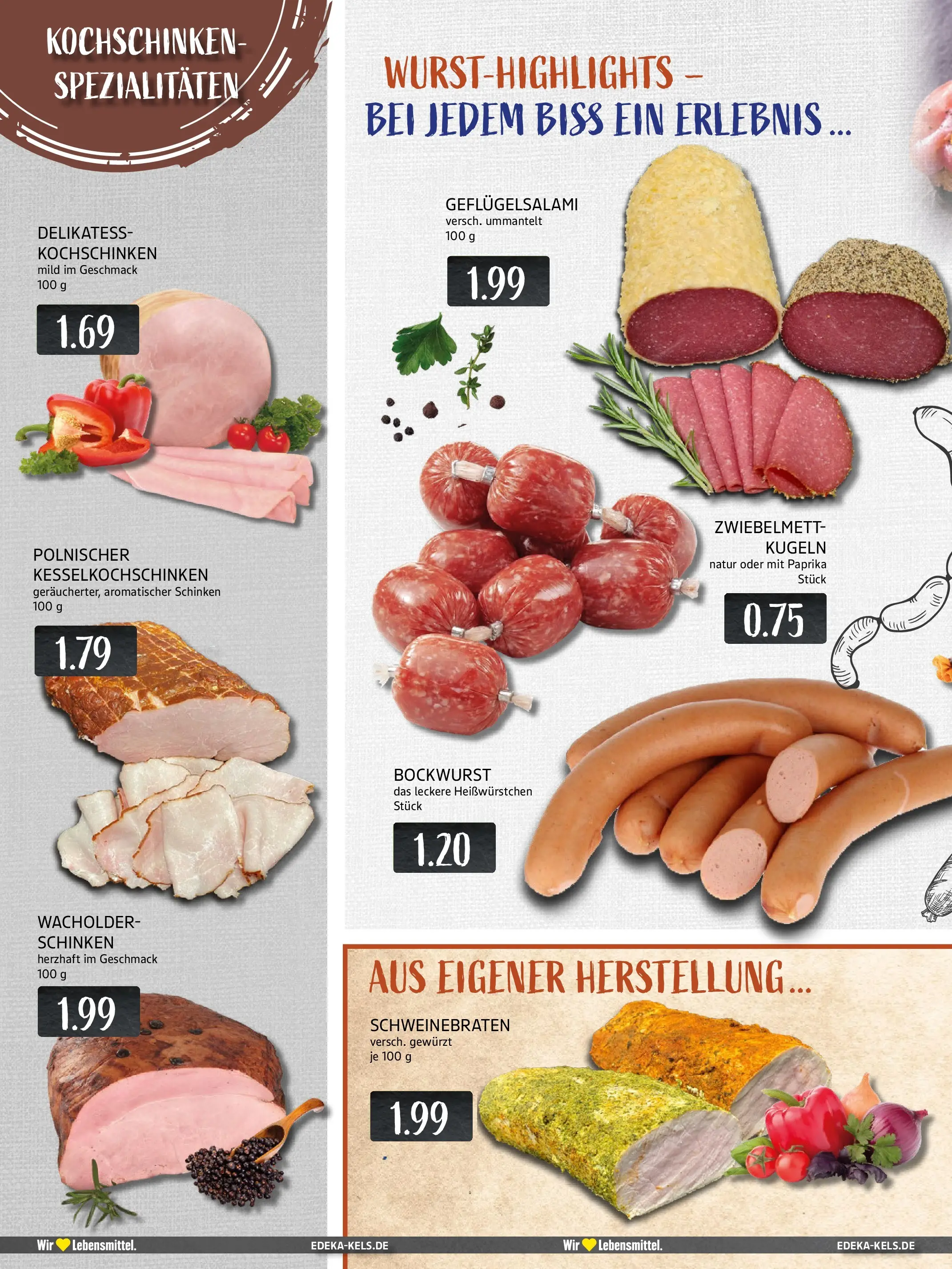 Edeka prospekt Ratingen-Hösel	 (ab 19.10.2025) » Angebote Online | Seite: 4 | Produkte: Bockwurst, Paprika, Salami, Schinken