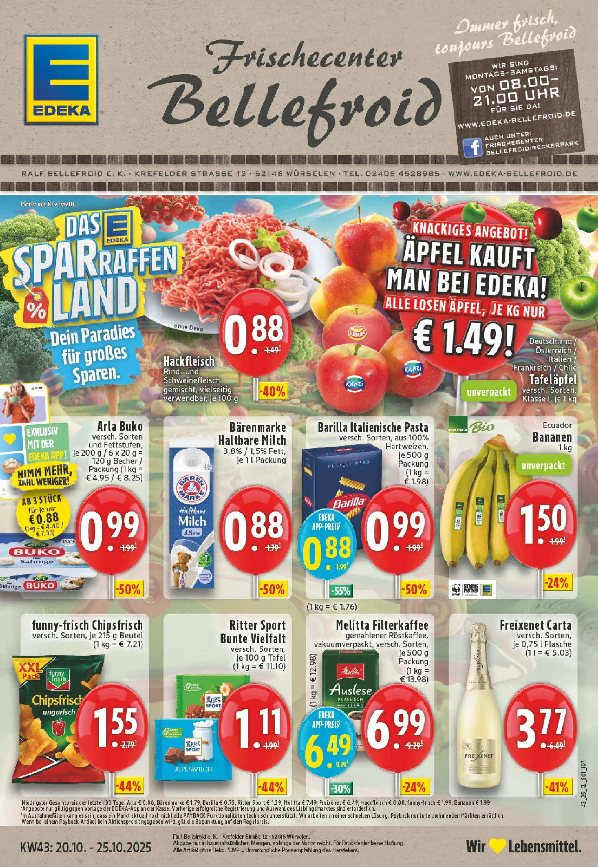 Edeka prospekt Würselen	 (ab 19.10.2025) » Angebote Online | Seite: 1 | Produkte: Freixenet, Ritter sport, Schweinefleisch, Hackfleisch