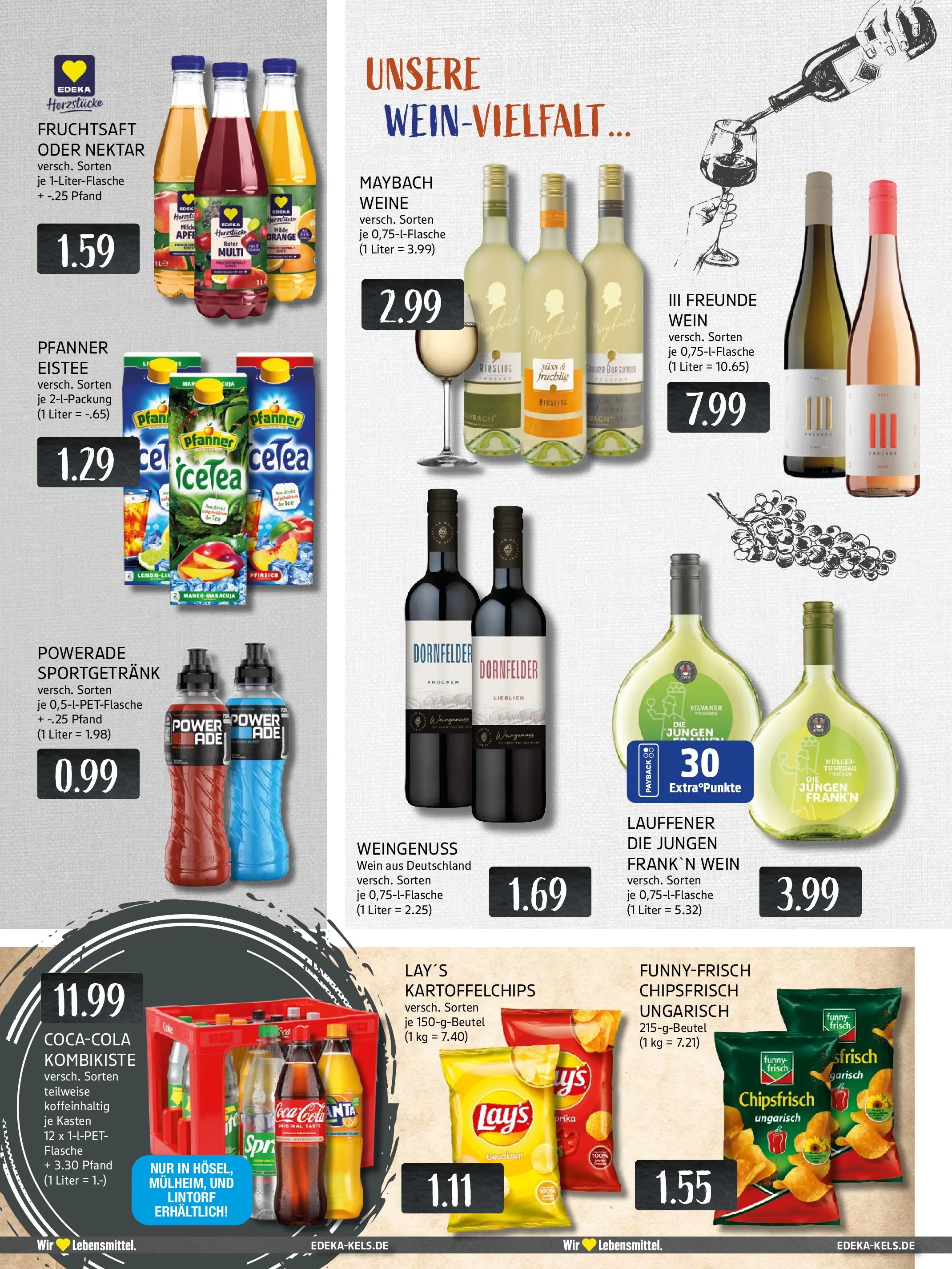 Edeka prospekt Ratingen-Hösel	 (ab 19.10.2025) » Angebote Online | Seite: 14 | Produkte: Pfanner eistee, Powerade, Wein, Fruchtsaft